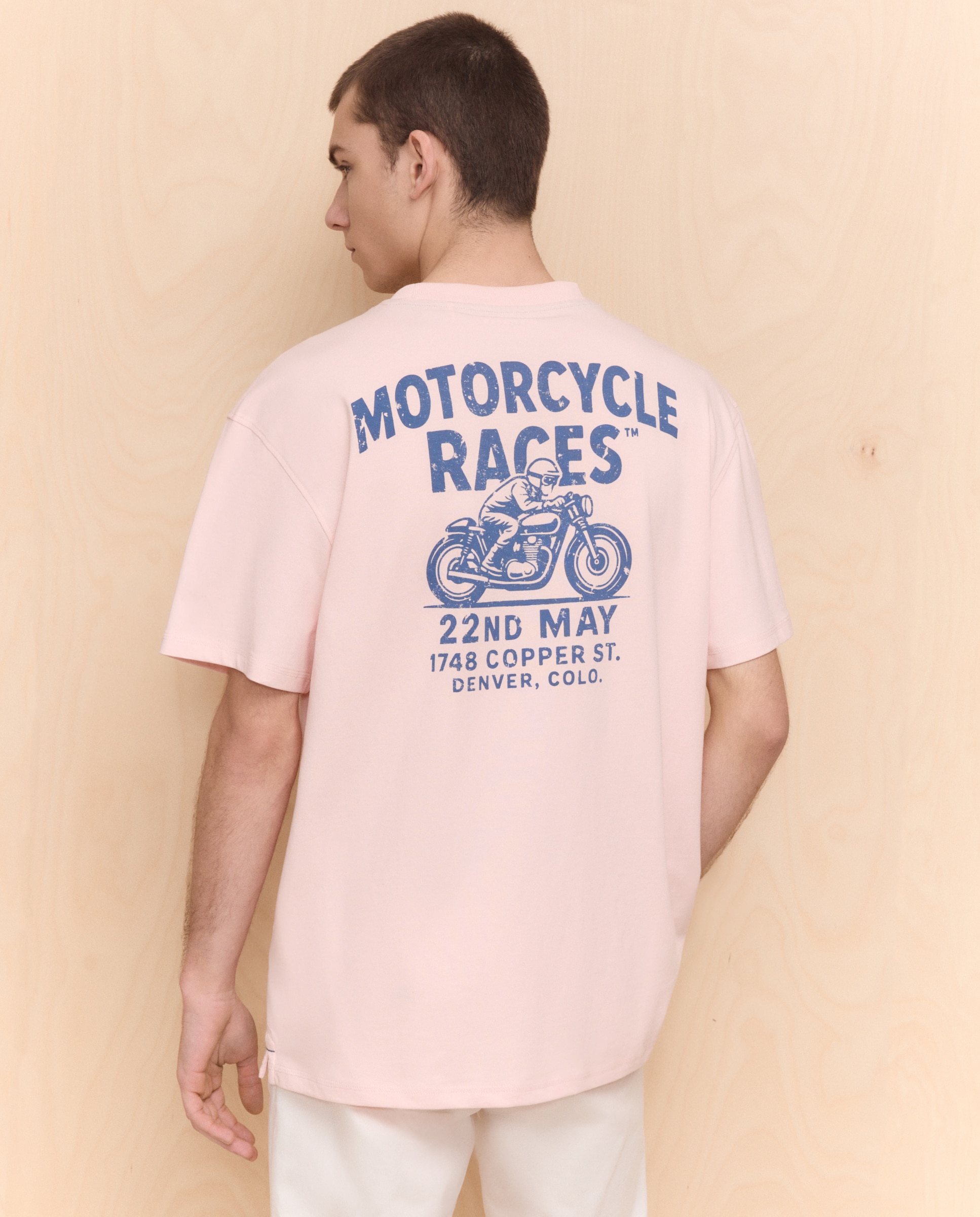 T-shirt com Manga Curta Rosa-claro-4