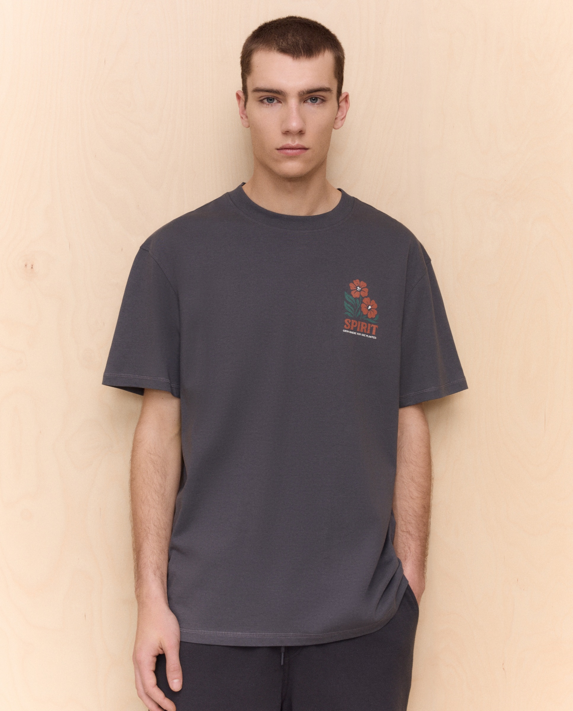 T-shirt com Manga Curta 830 Antracite-2