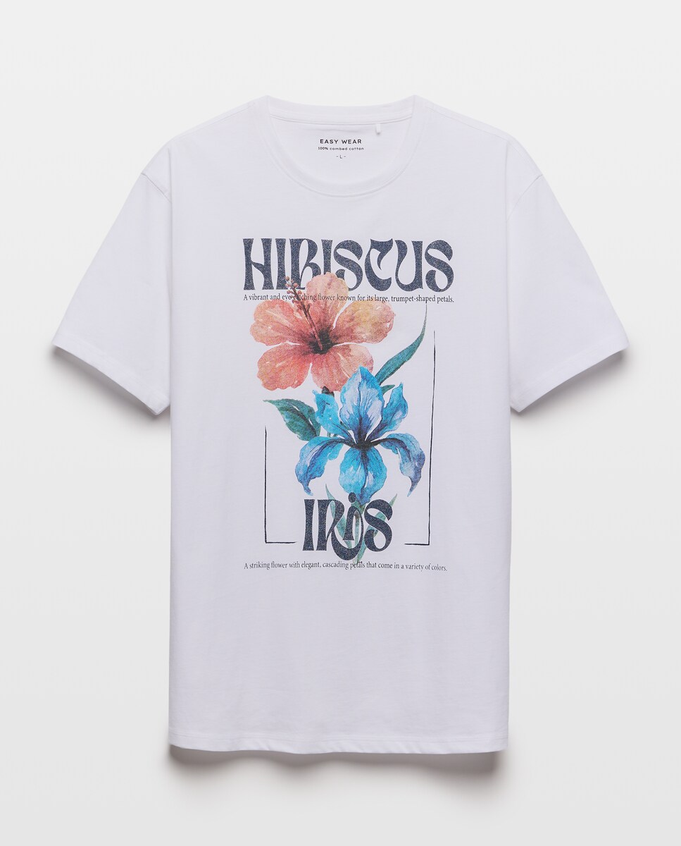 T-shirt com manga curta Branco-5