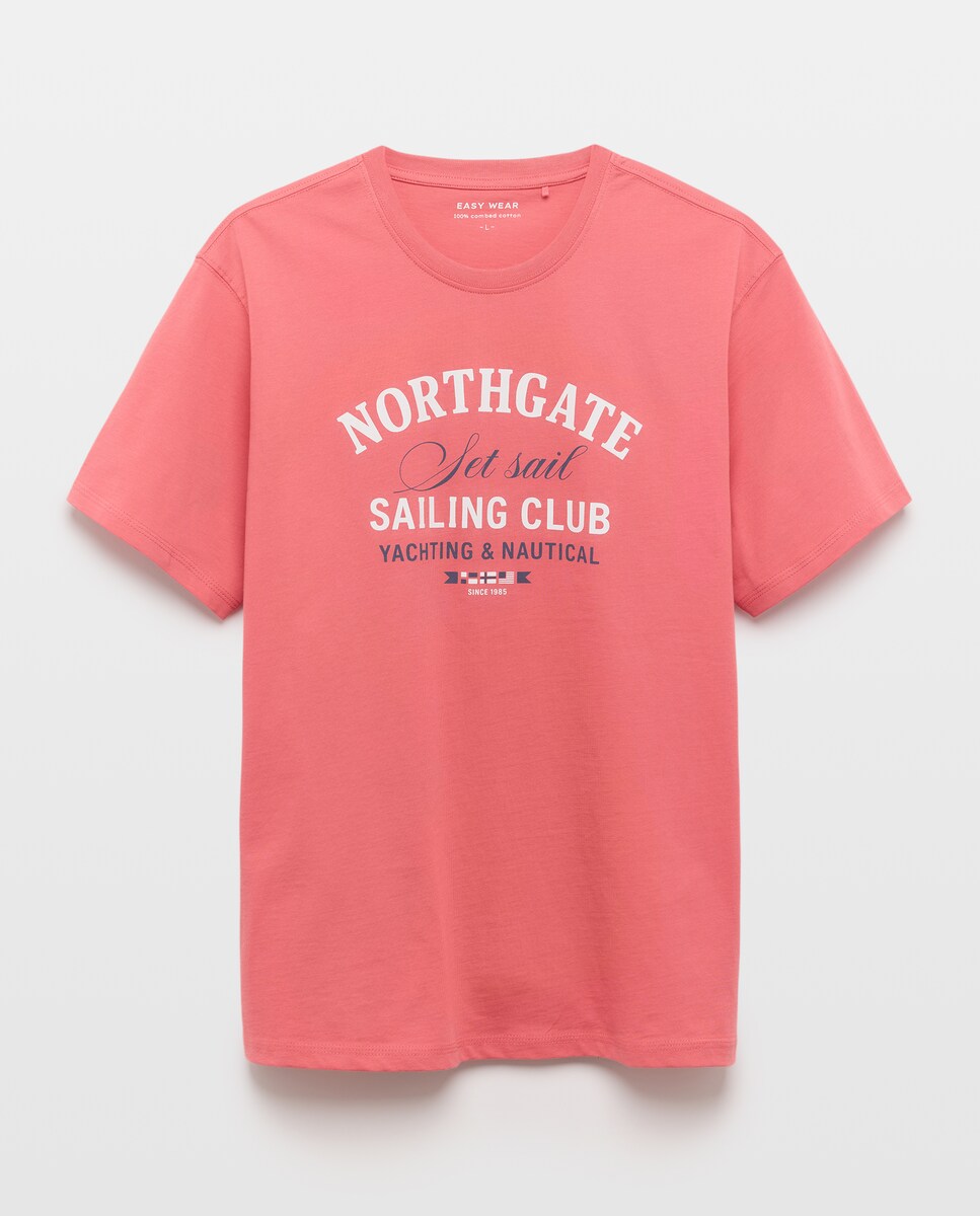 T-shirt com manga curta 630 Coral-5