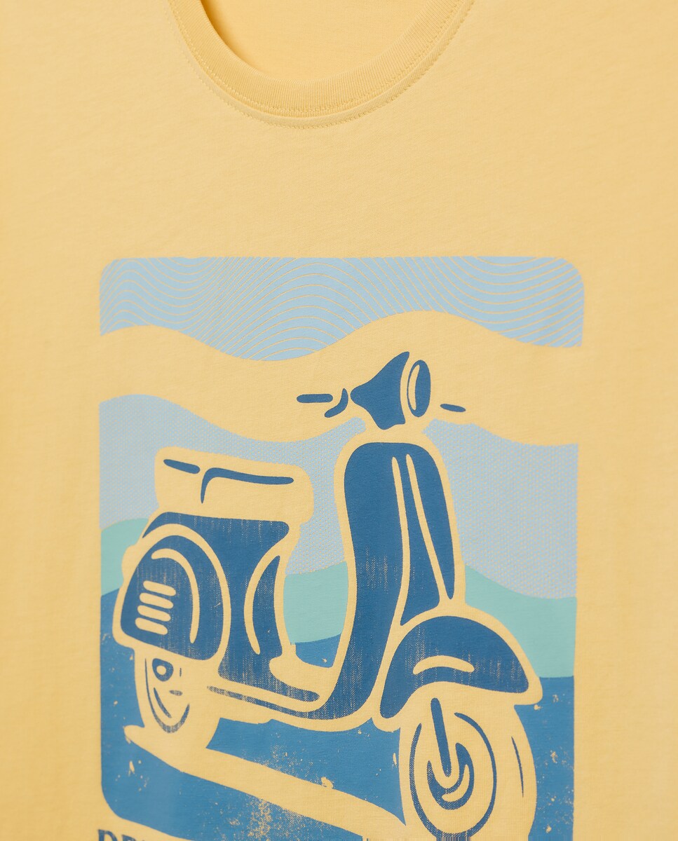 T-shirt com manga curta Mostarda-6