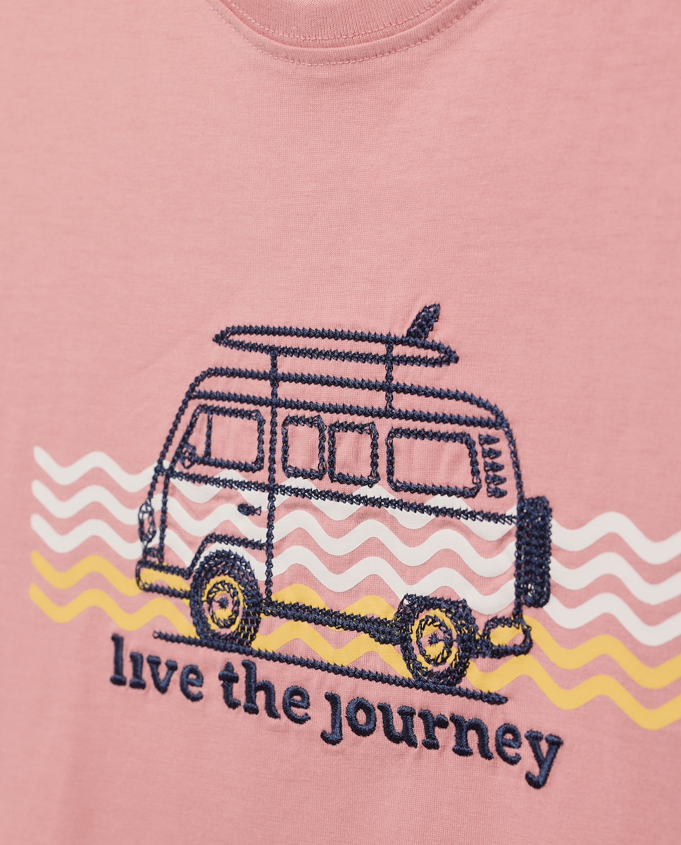 T-shirt com manga curta 200 Rosa-6