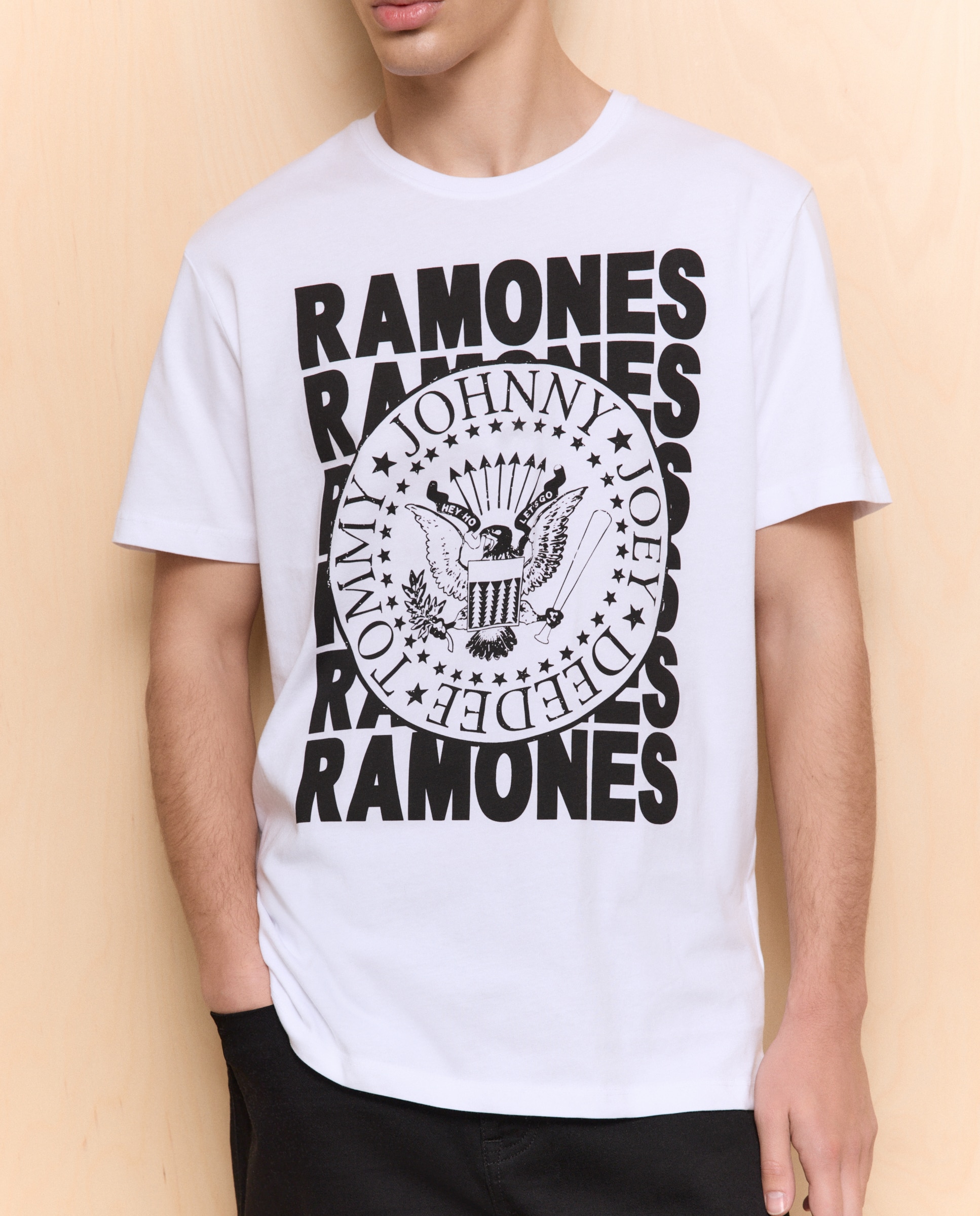 T-shirt Ramones de Manga Curta Branco-2