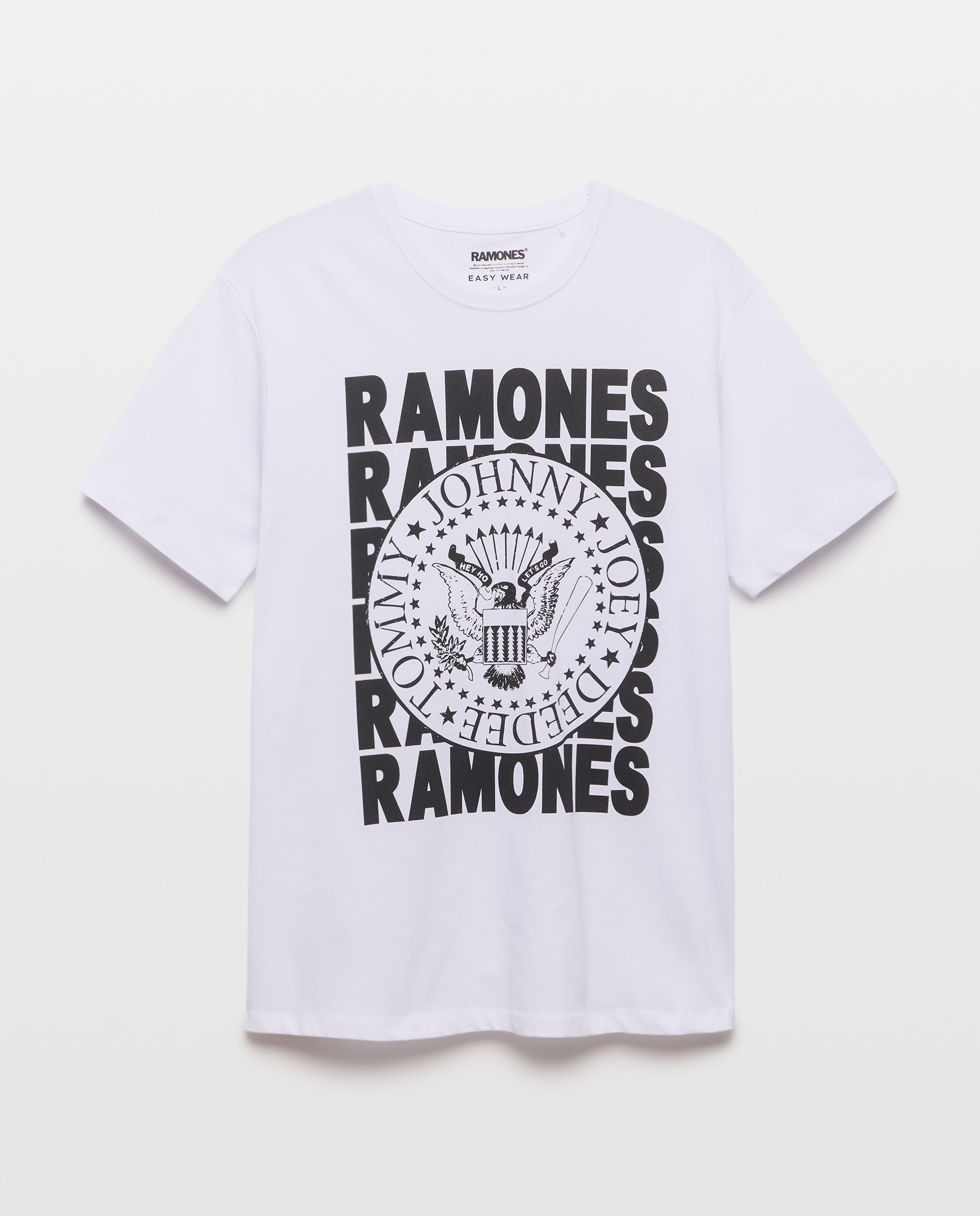 T-shirt Ramones de Manga Curta Branco-5