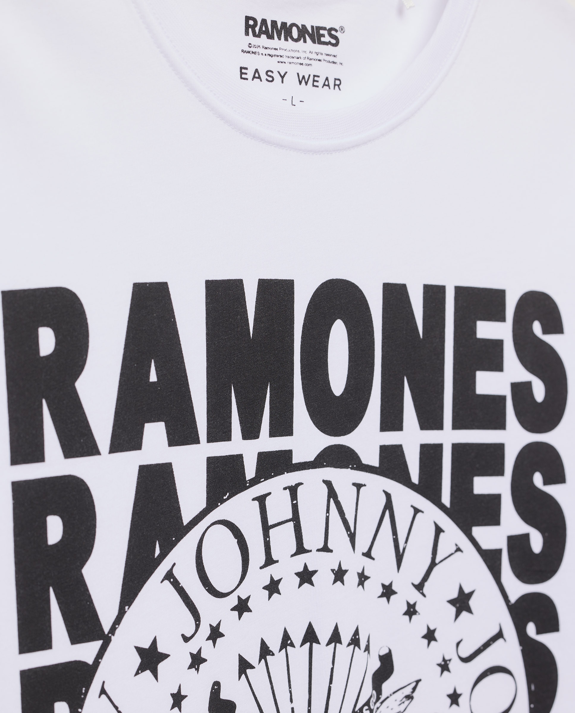 T-shirt Ramones de Manga Curta Branco-6