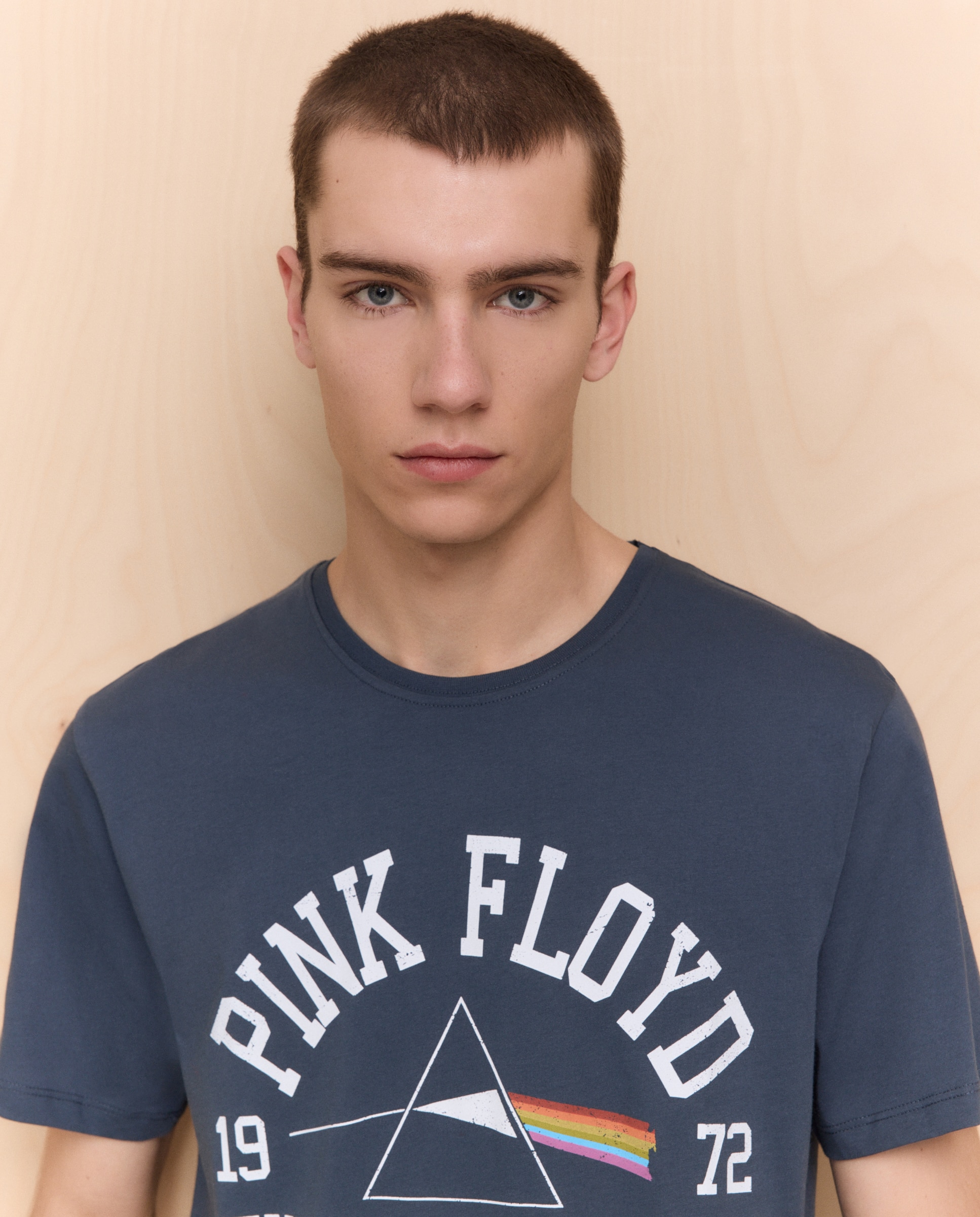 T-shirt Pink Floyd de Manga Curta Azul-escuro-4