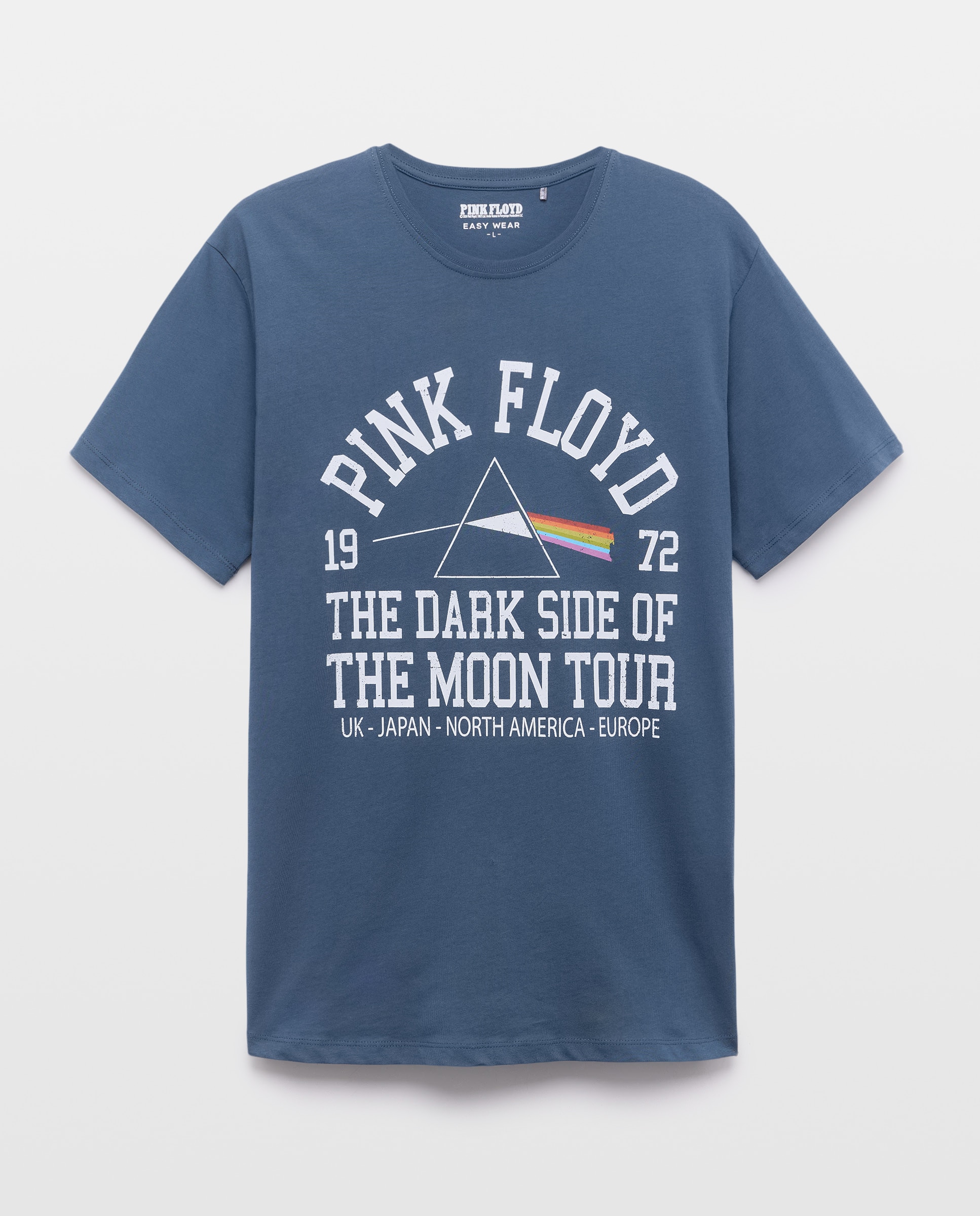 T-shirt Pink Floyd de Manga Curta Azul-escuro-5