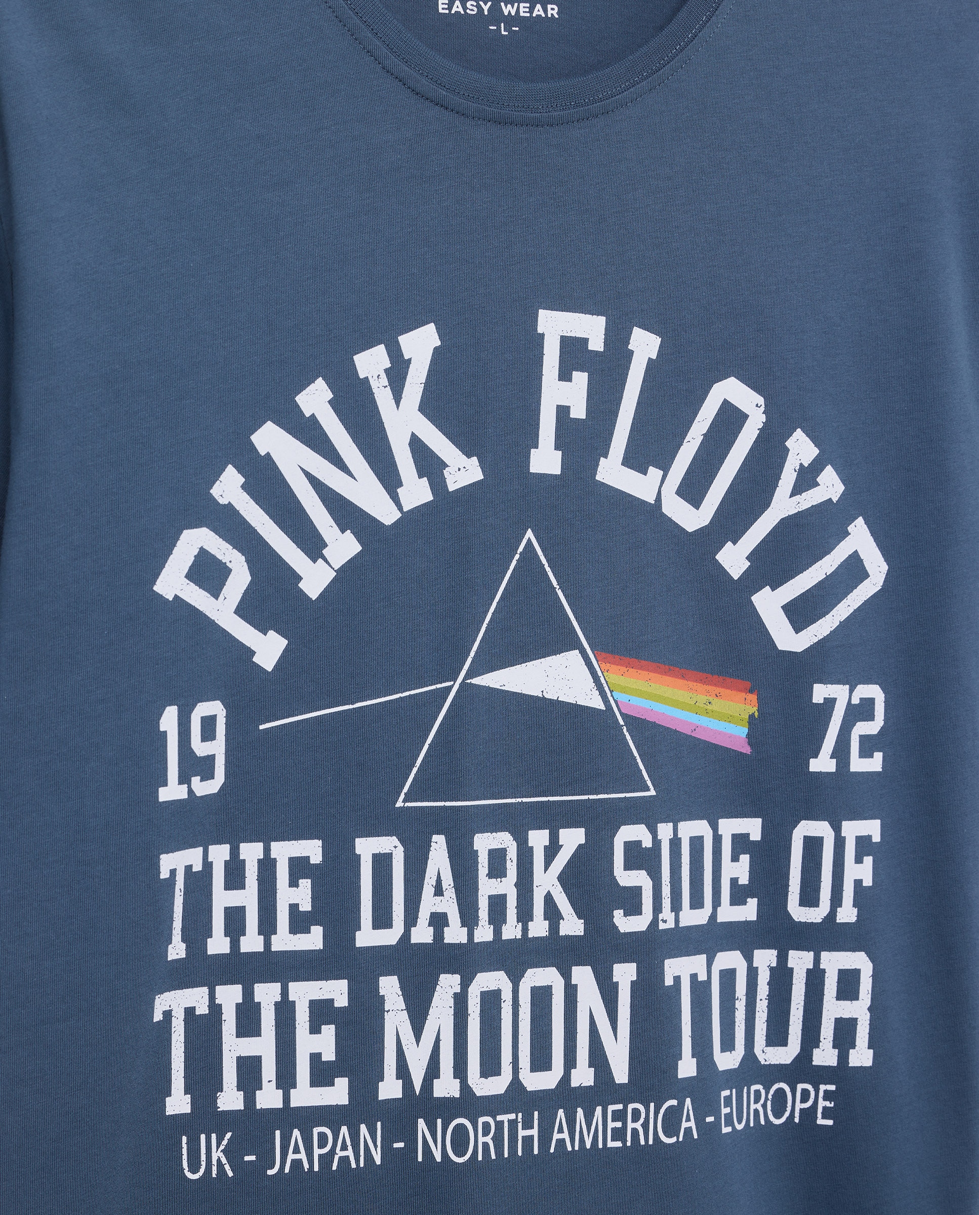 T-shirt Pink Floyd de Manga Curta Azul-escuro-6