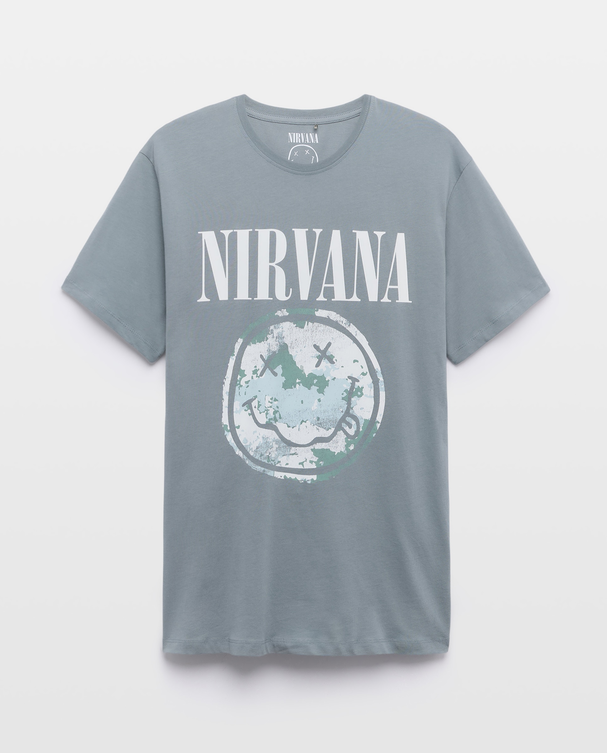 T-shirt Nirvana de Manga Curta 520 Caqui-5
