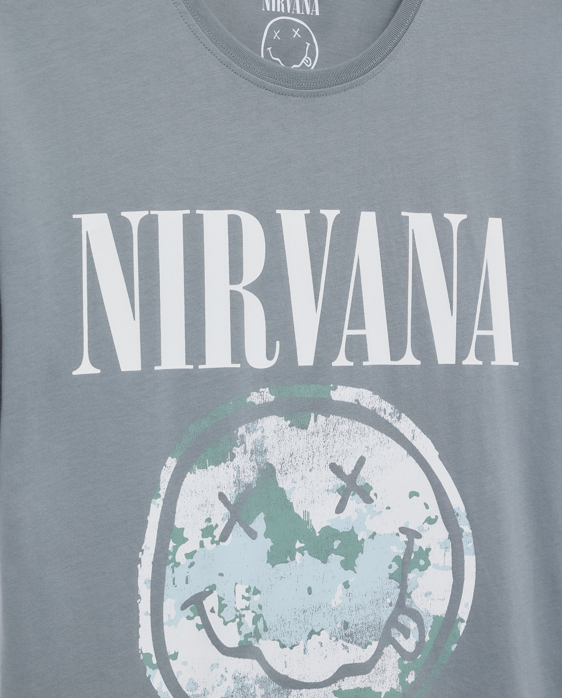 T-shirt Nirvana de Manga Curta 520 Caqui-6