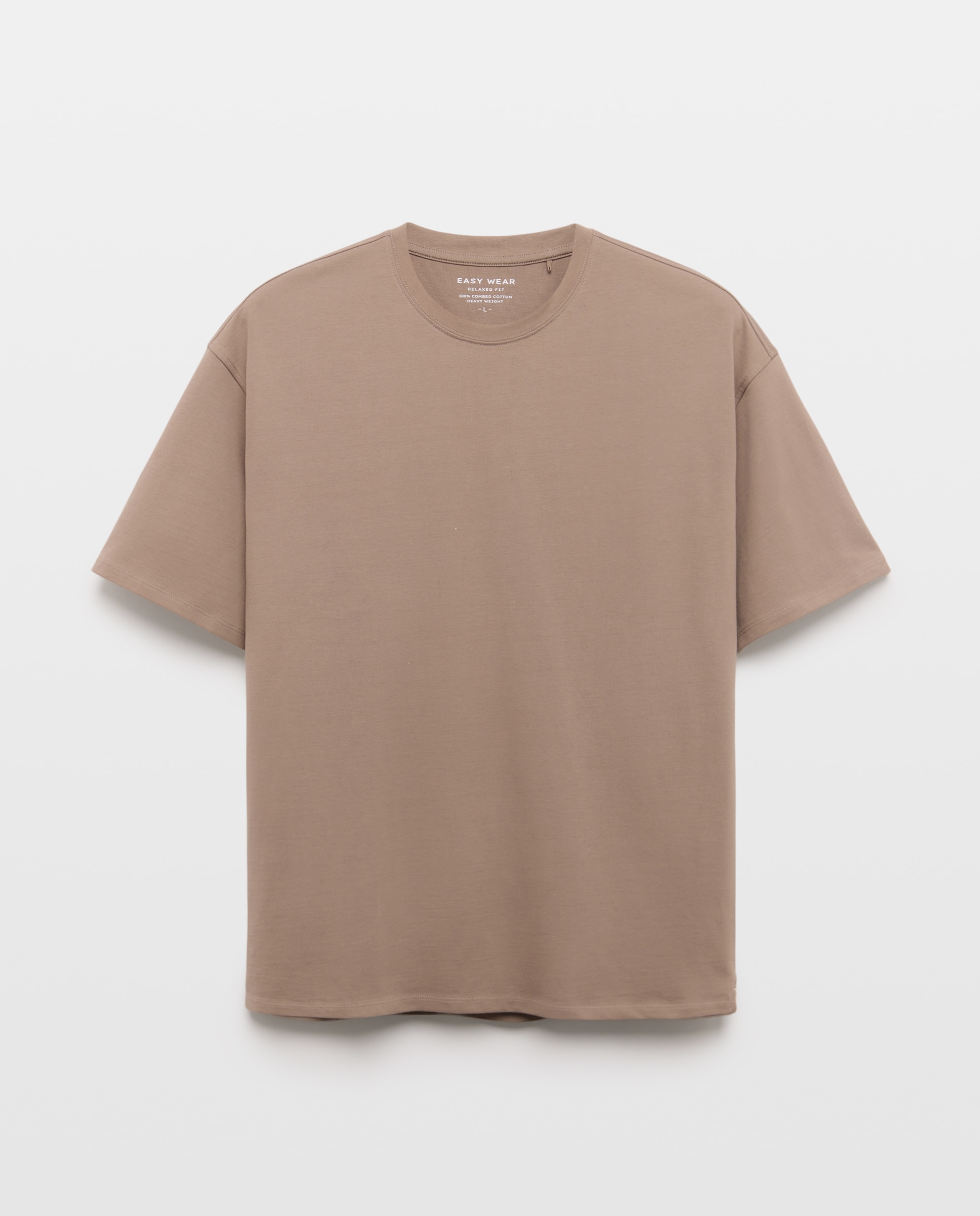T-shirt Relaxed Fit com Manga Curta 740 Tabaco-4