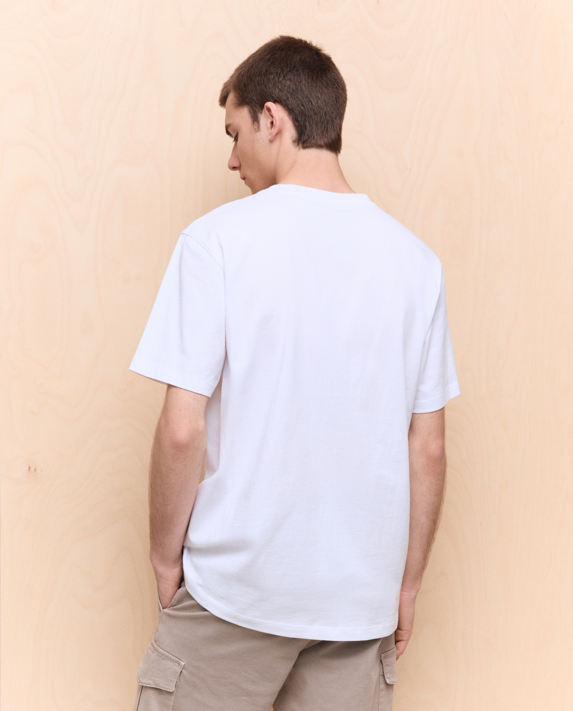 Camiseta lisa cuello redondo de hombre - Easy Wear - Blanco Blanco-3