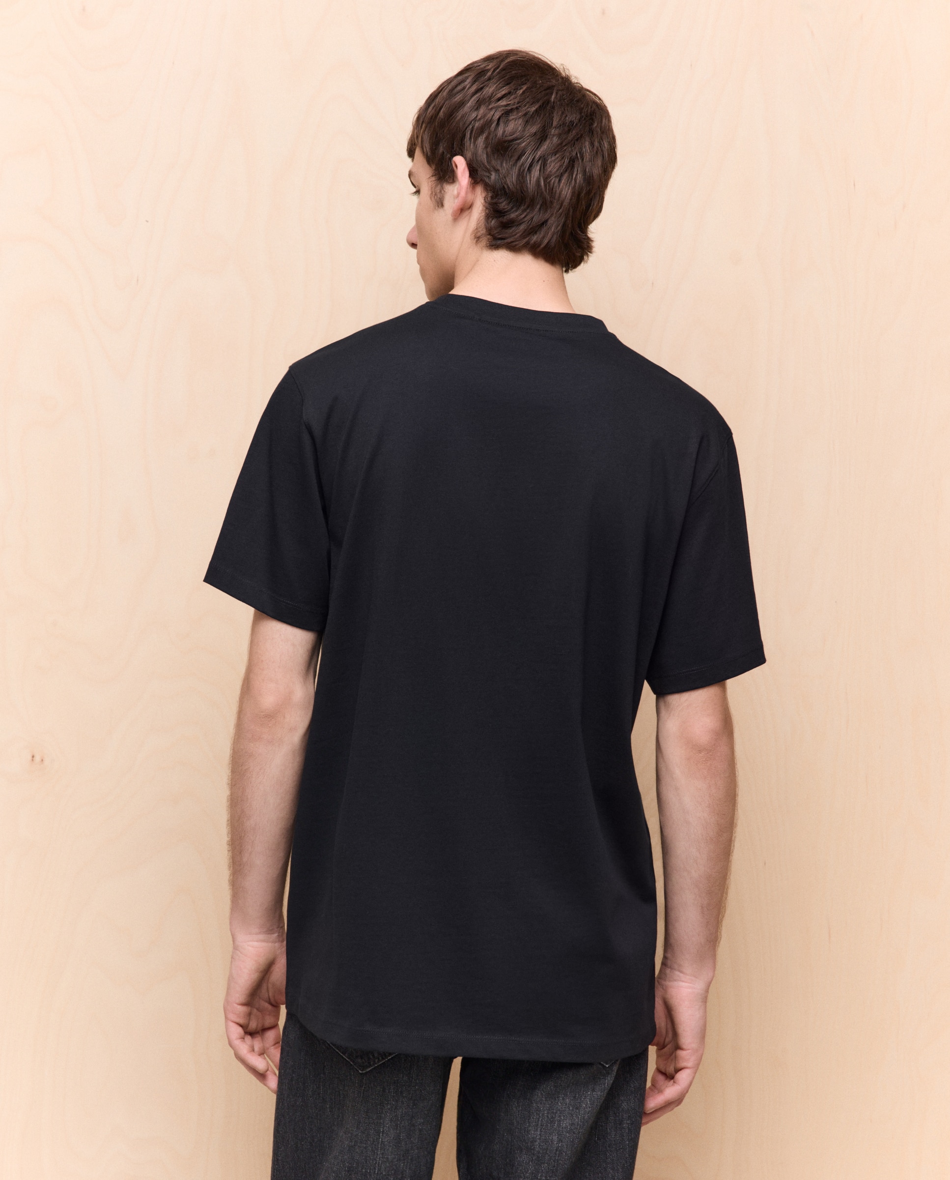 Camiseta lisa cuello redondo de hombre - Easy Wear - Negro Negro-2