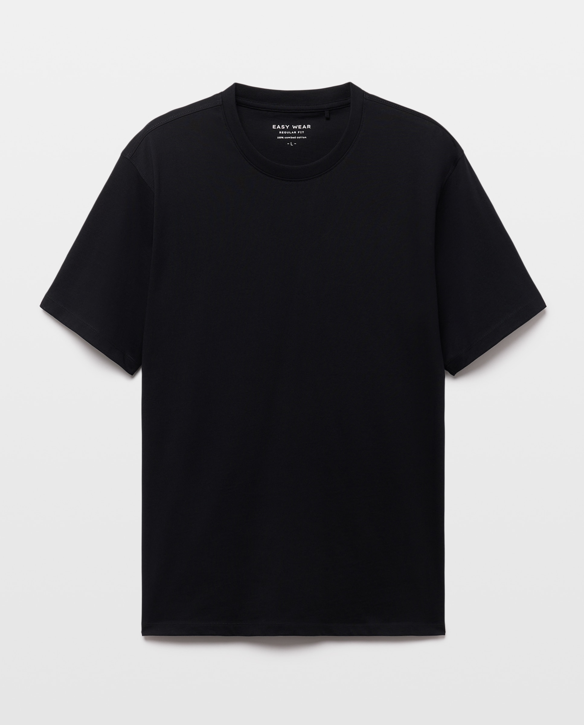 Camiseta lisa cuello redondo de hombre - Easy Wear - Negro Negro-4
