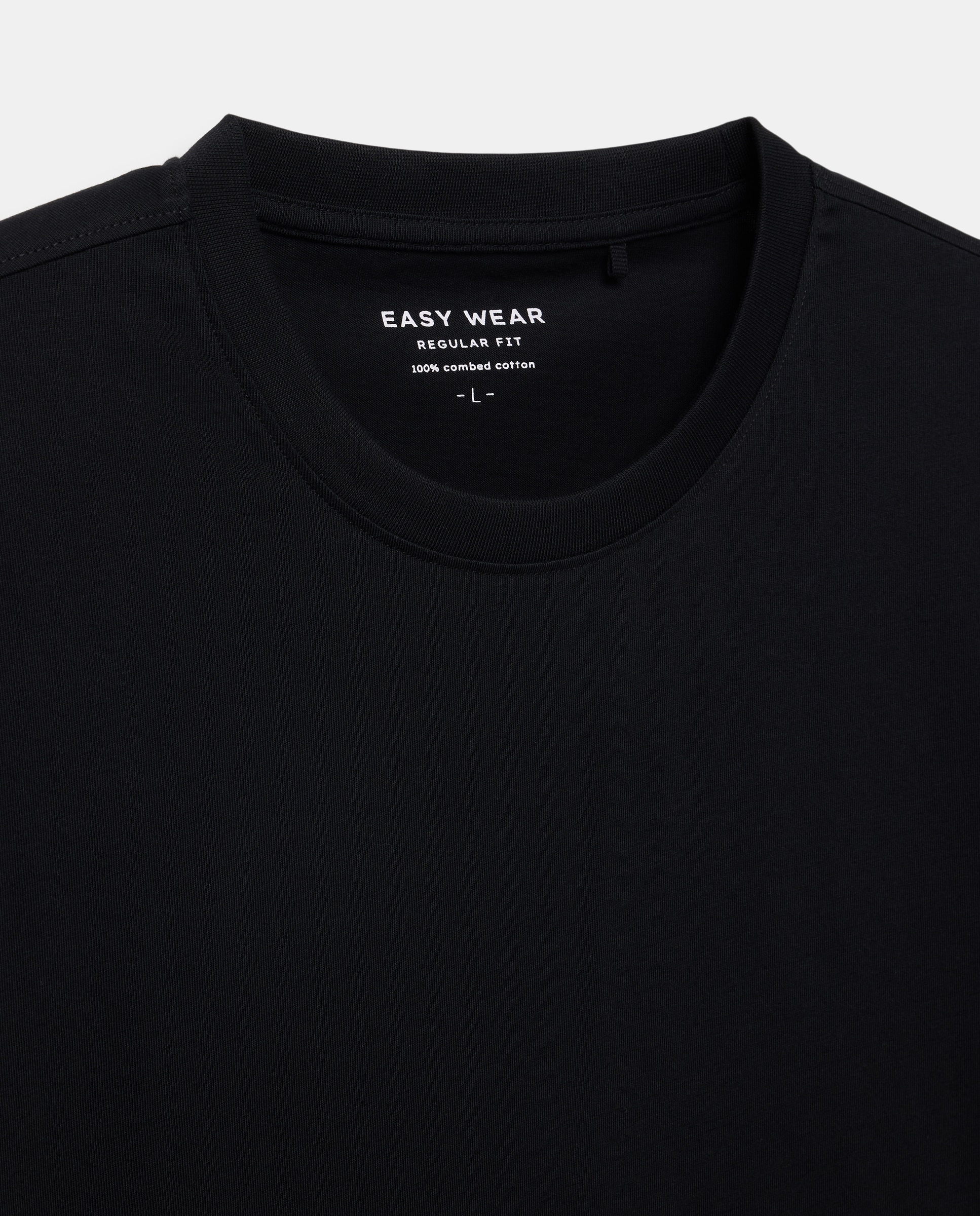 Camiseta lisa cuello redondo de hombre - Easy Wear - Negro Negro-5