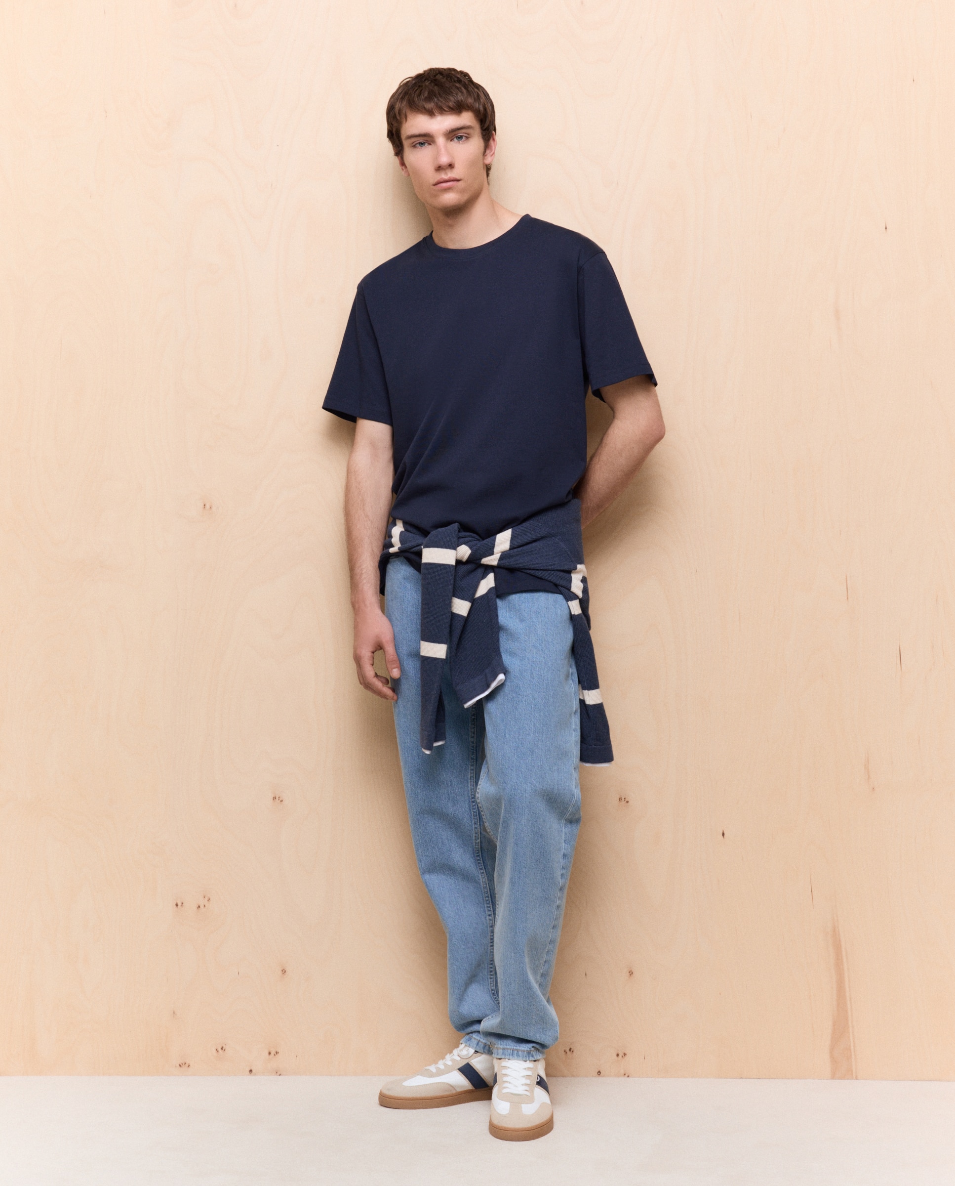 Camiseta lisa cuello redondo de hombre - Easy Wear - Azul marino Azul marino-1