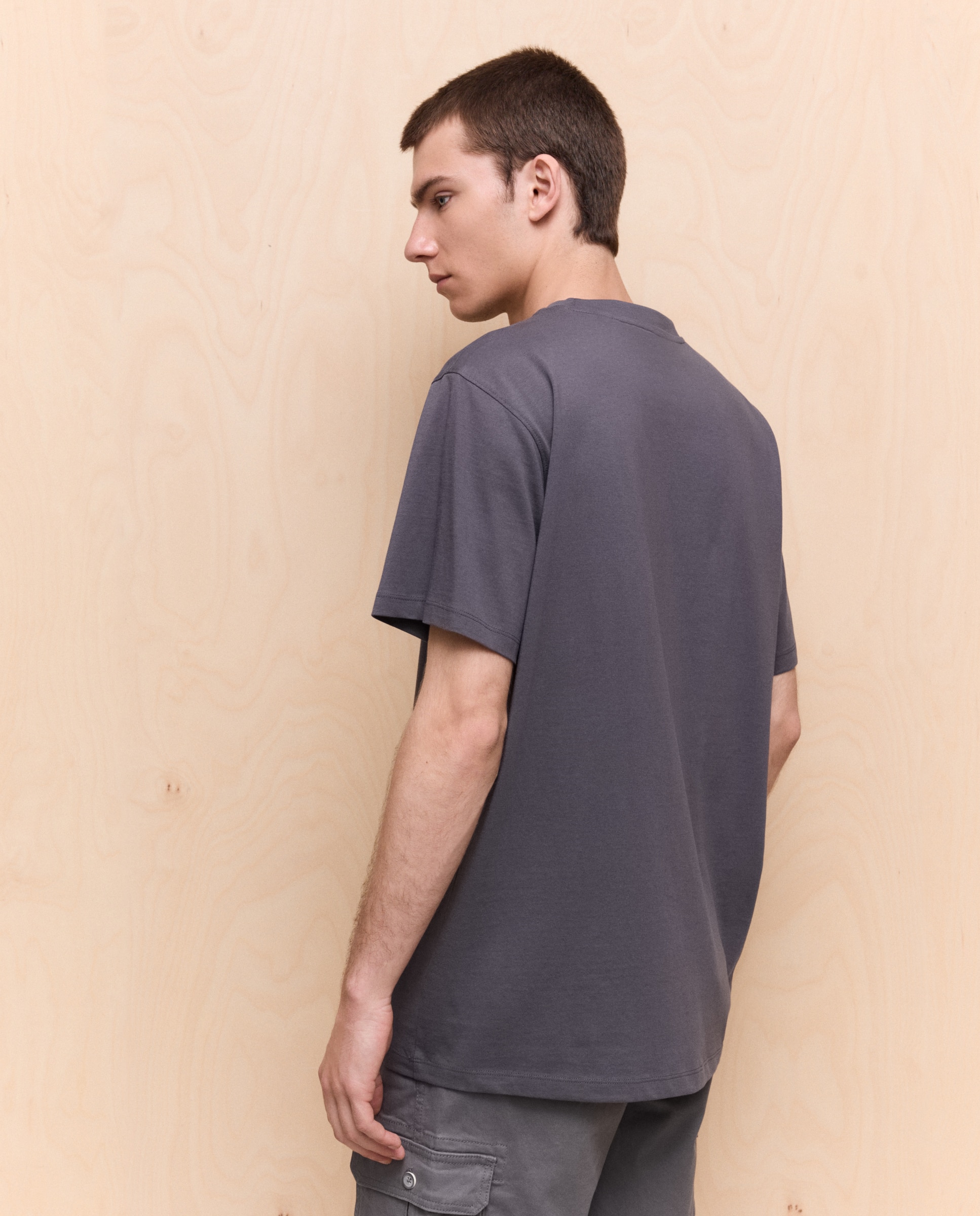 Camiseta lisa cuello redondo de hombre - Easy Wear - 830 Antracita 830 Antracita-3