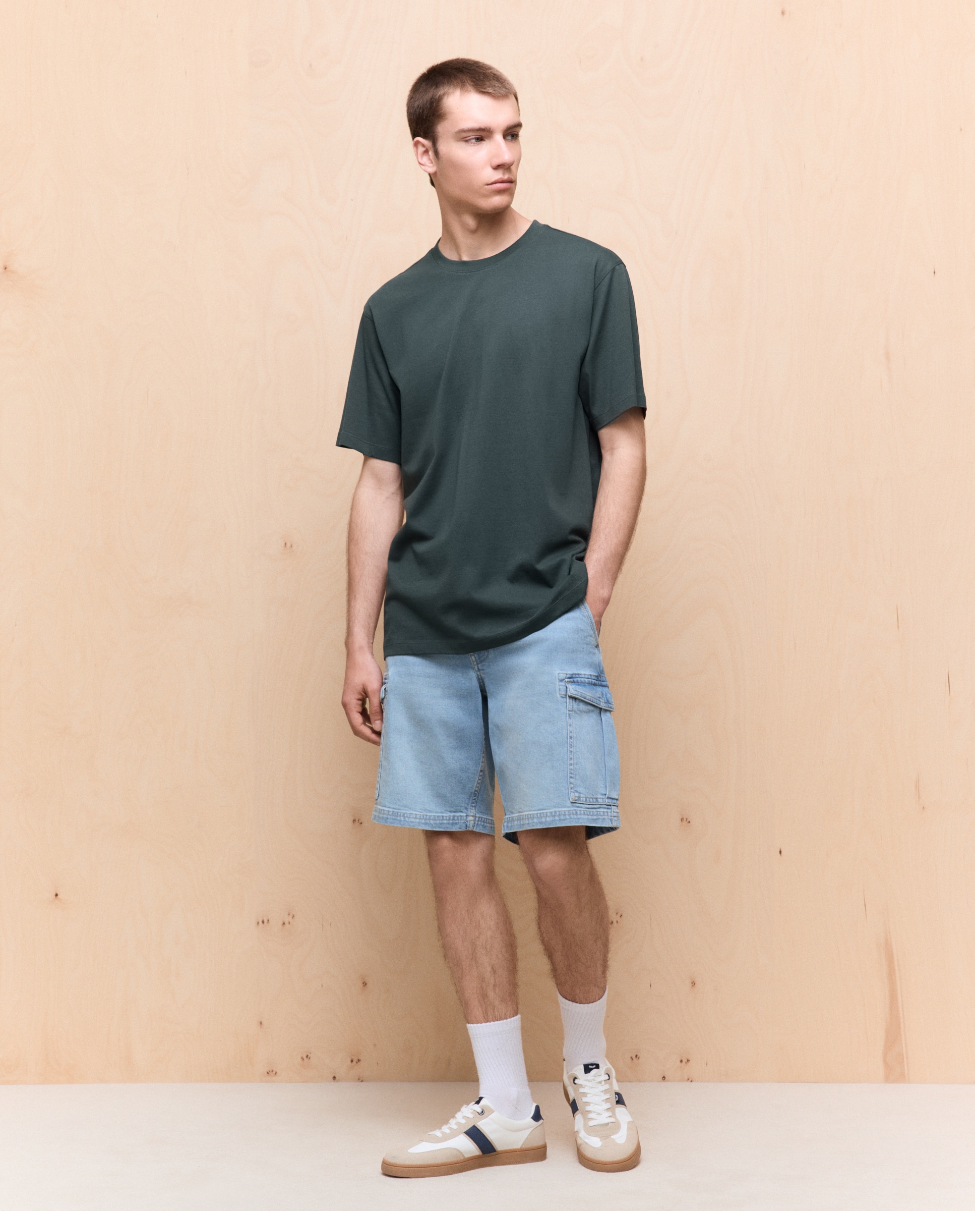 Camiseta lisa cuello redondo de hombre - Easy Wear - 530 Verde oscuro 530 Verde oscuro-2