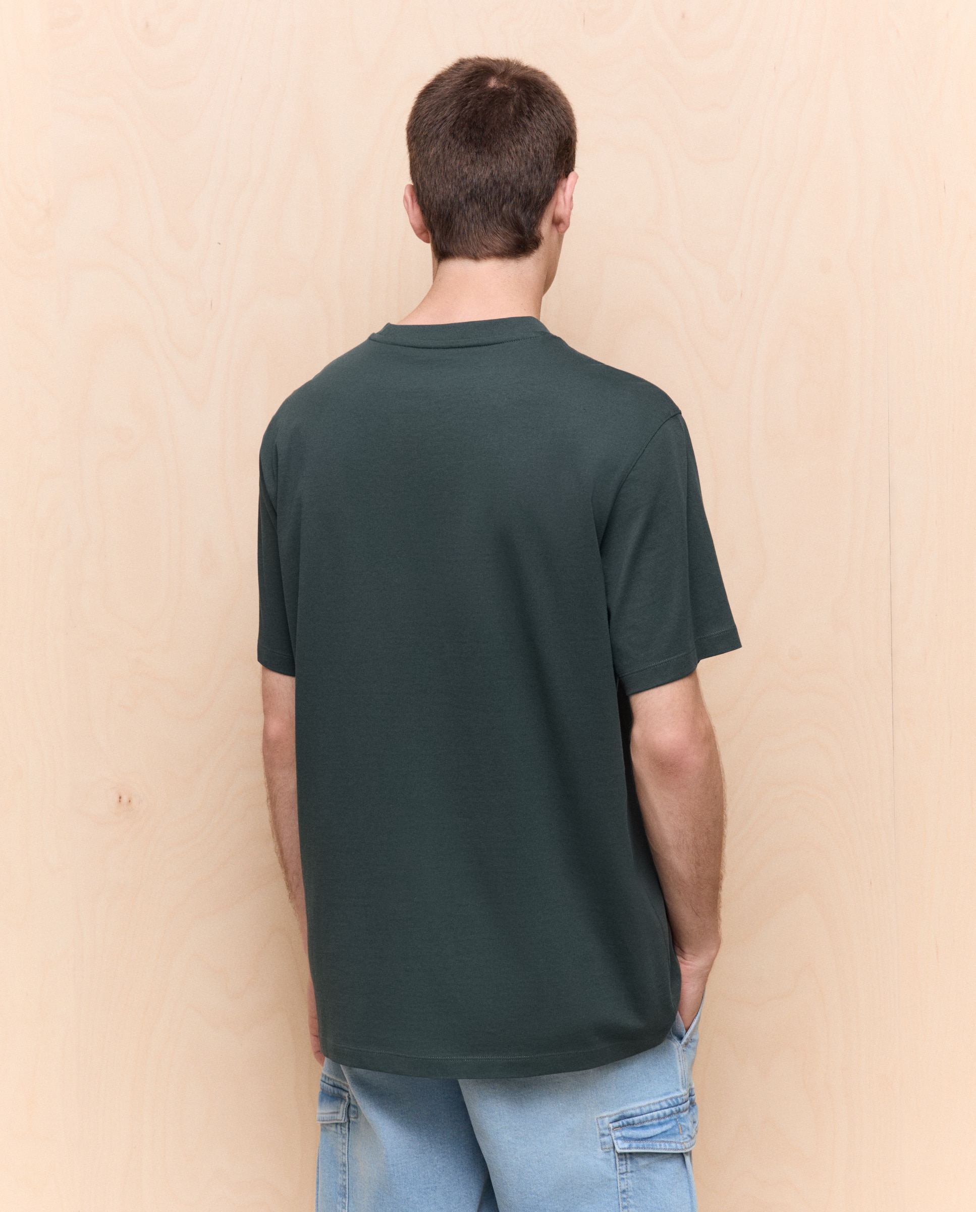 Camiseta lisa cuello redondo de hombre - Easy Wear - 530 Verde oscuro 530 Verde oscuro-3