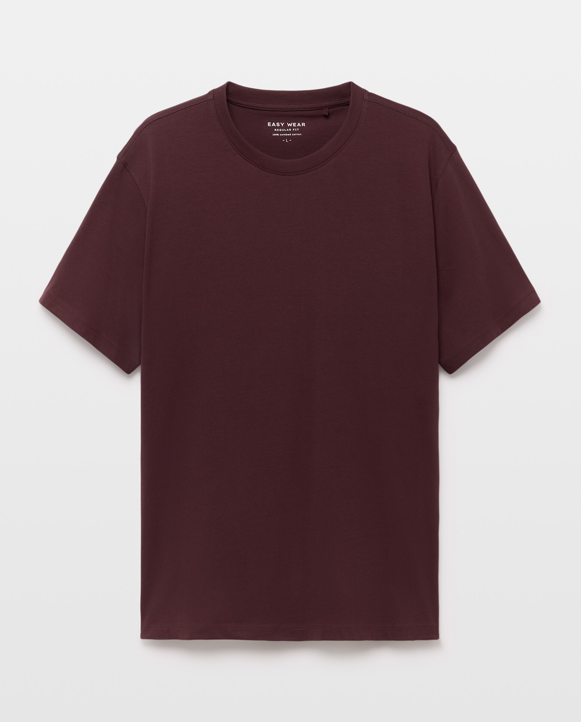 Camiseta lisa cuello redondo de hombre - Easy Wear - Burdeos Burdeos-4