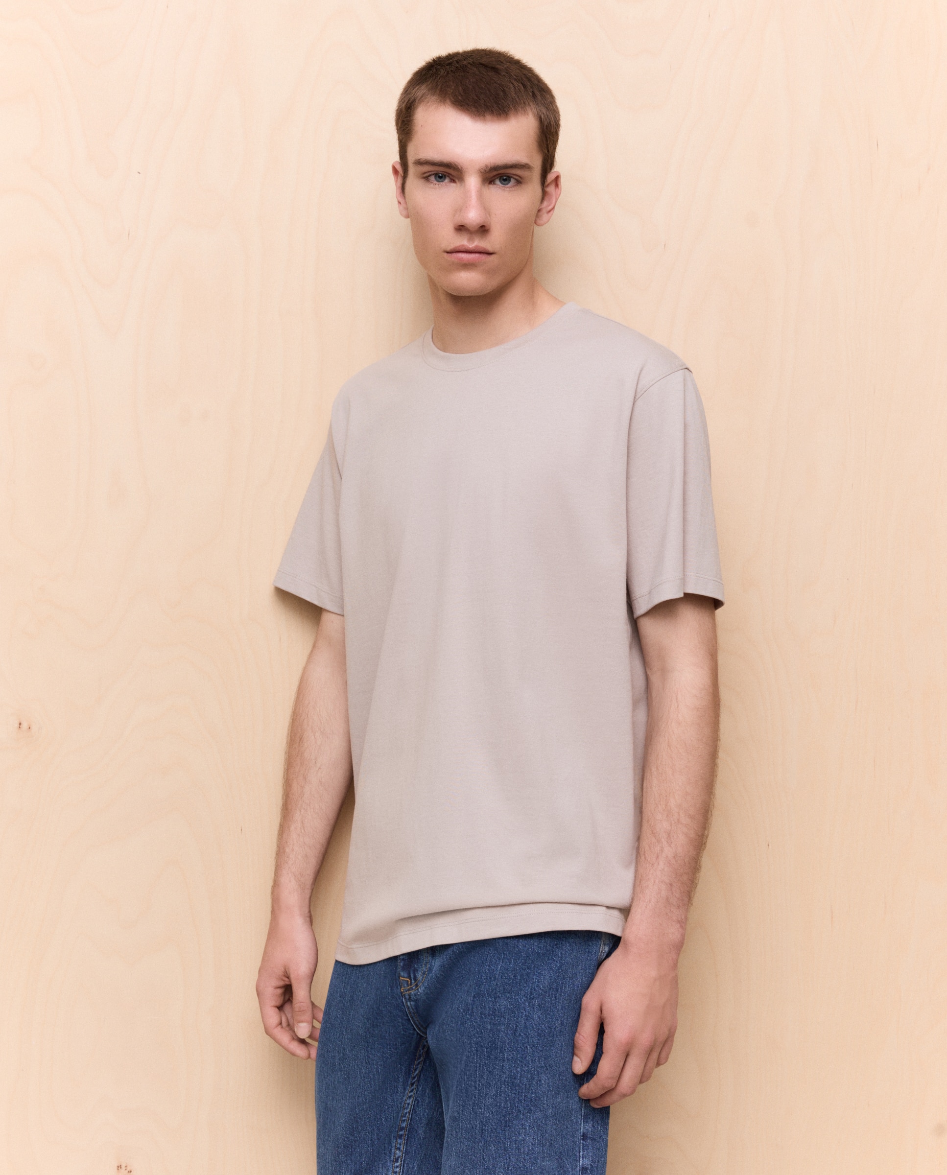 Camiseta lisa cuello redondo de hombre - Easy Wear - 850 Piedra 850 Piedra-1