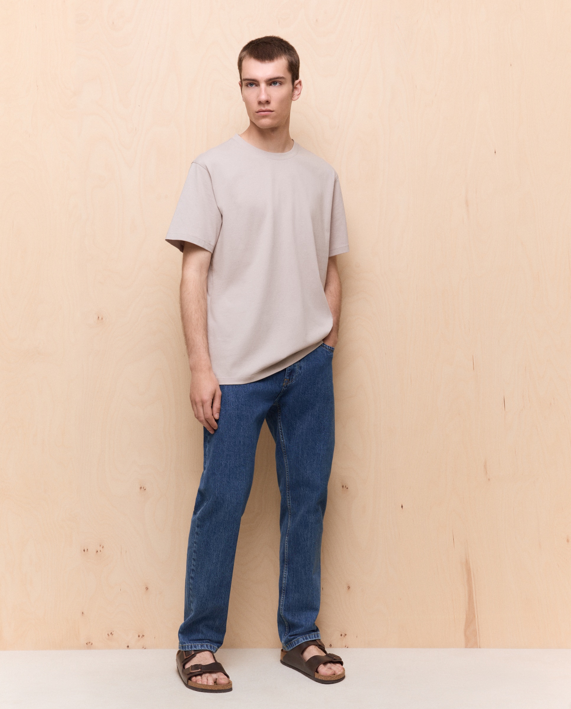 Camiseta lisa cuello redondo de hombre - Easy Wear - 850 Piedra 850 Piedra-2