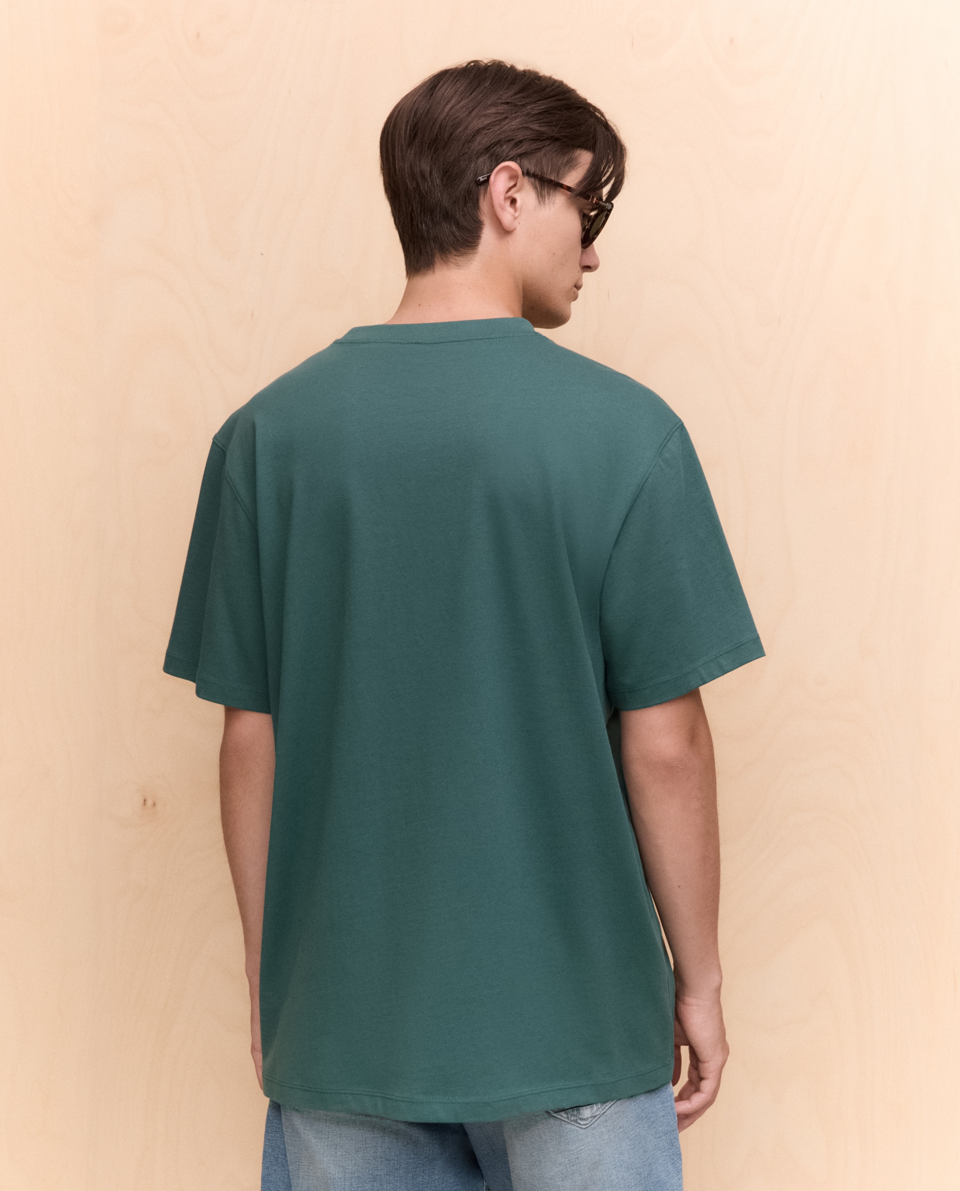 Camiseta lisa cuello redondo de hombre - Easy Wear - Verde billar Verde billar-3