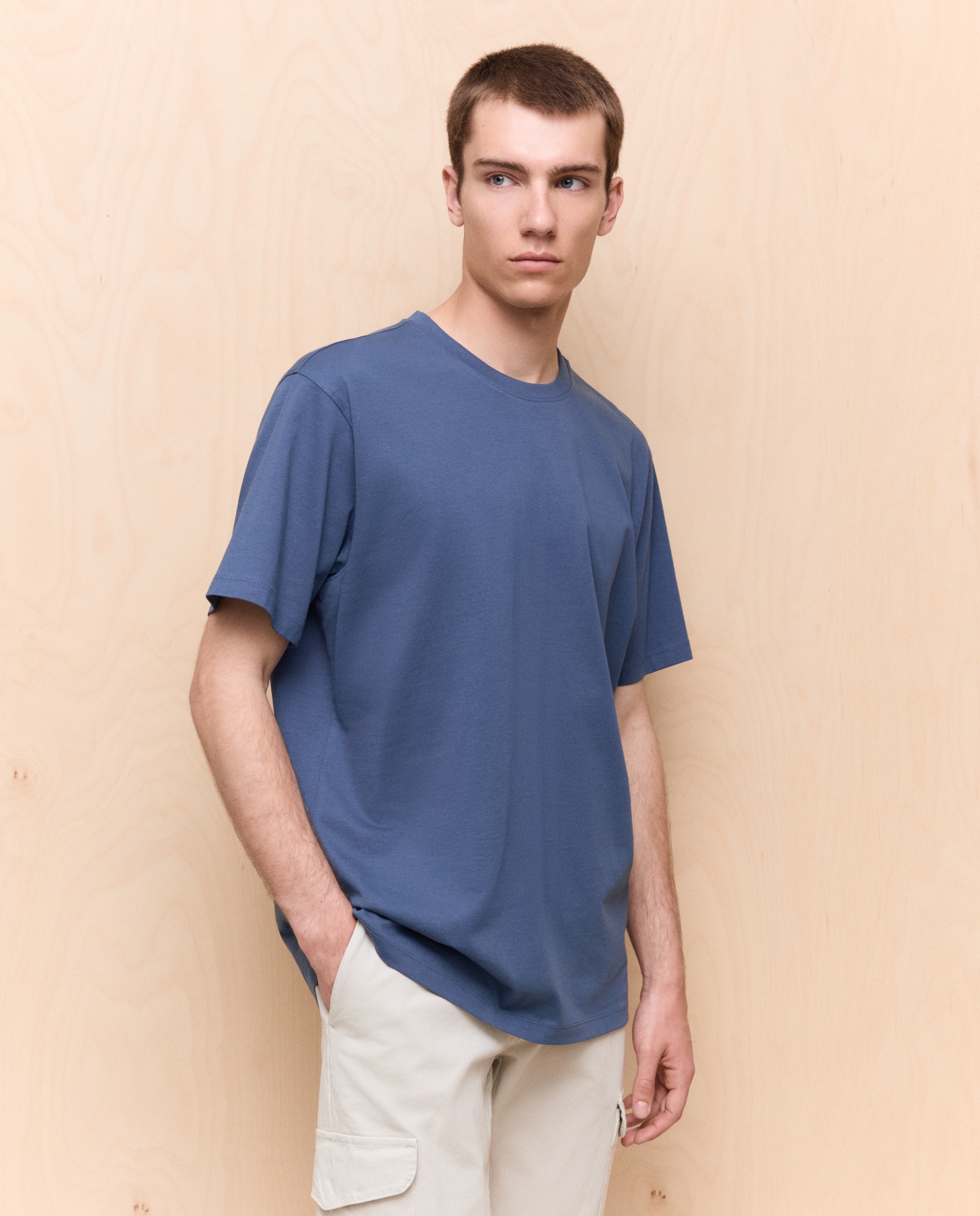 Camiseta lisa cuello redondo de hombre - Easy Wear - 471 Índigo 471 Índigo-1