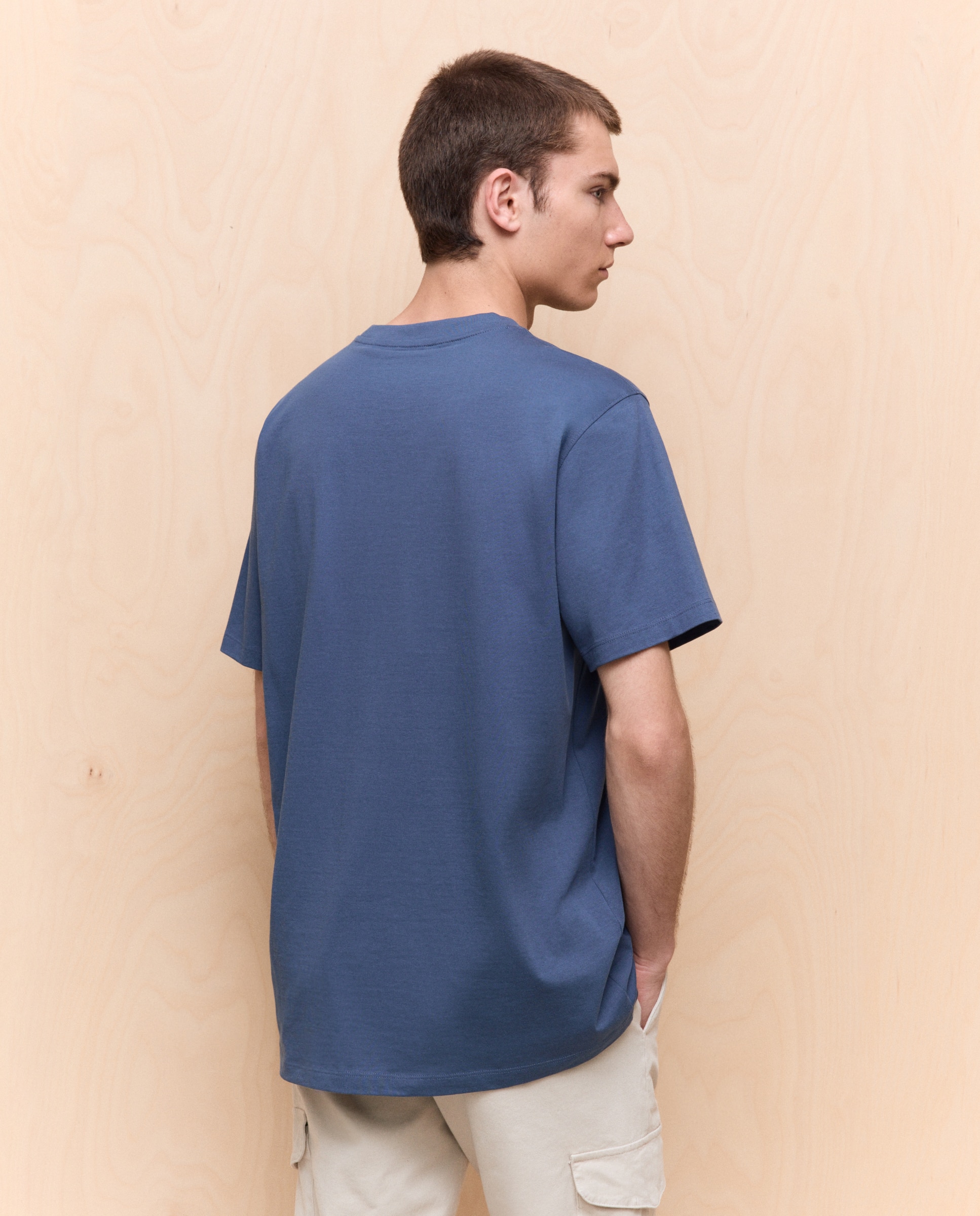 Camiseta lisa cuello redondo de hombre - Easy Wear - 471 Índigo 471 Índigo-3