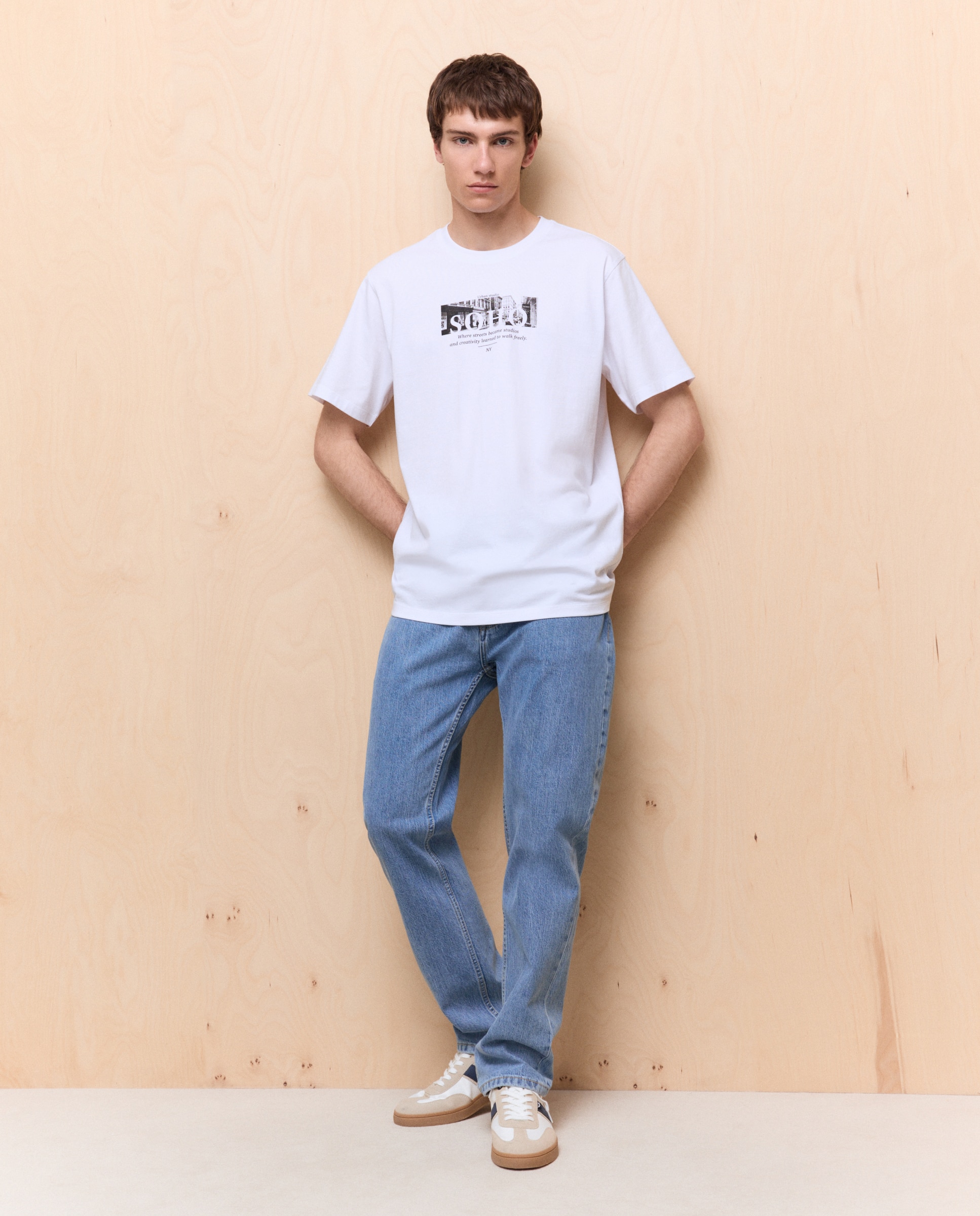 T-shirt Estampada com Manga Curta Branco-3