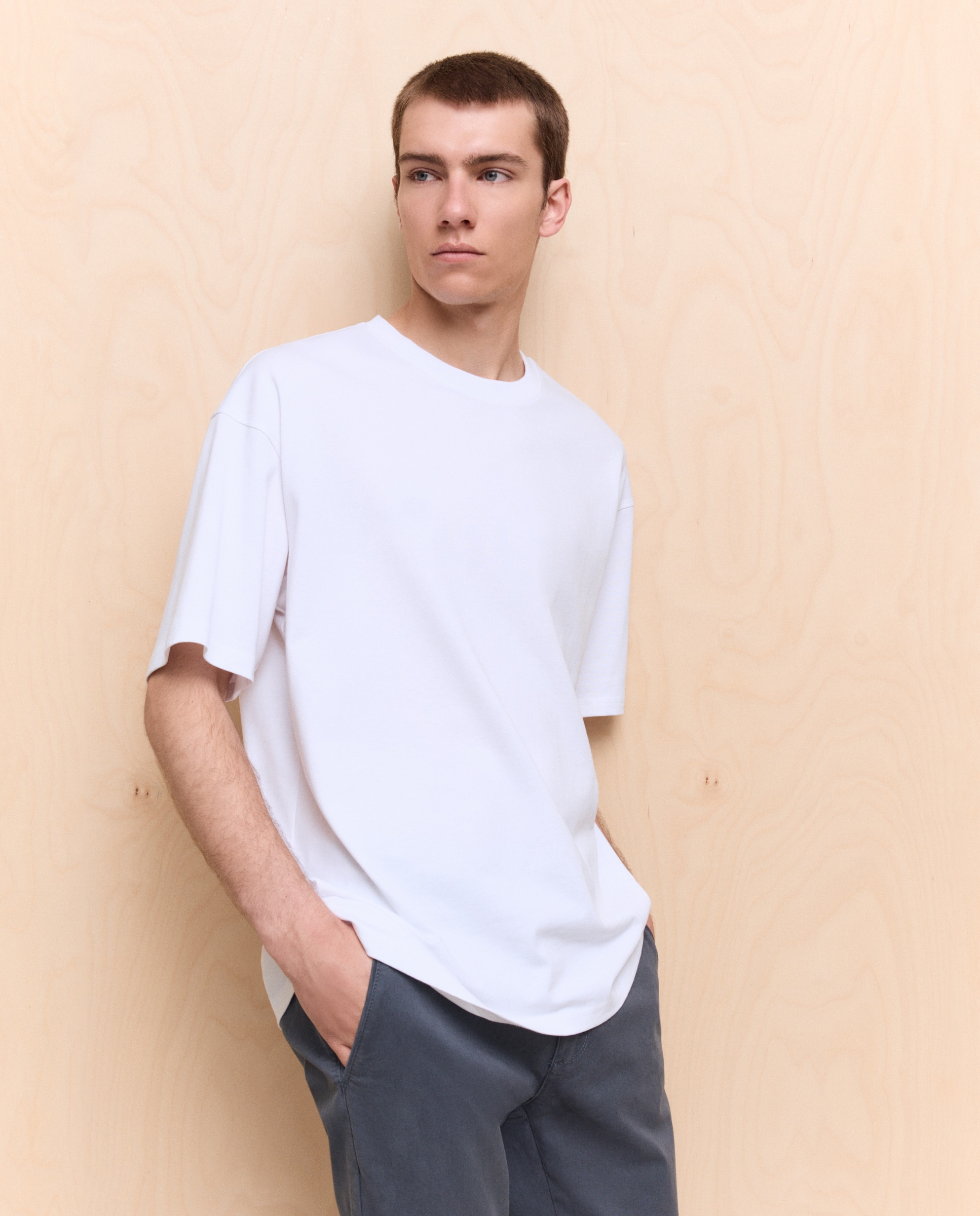 Camiseta lisa manga corta de hombre - Easy Wear - Blanco Blanco-1