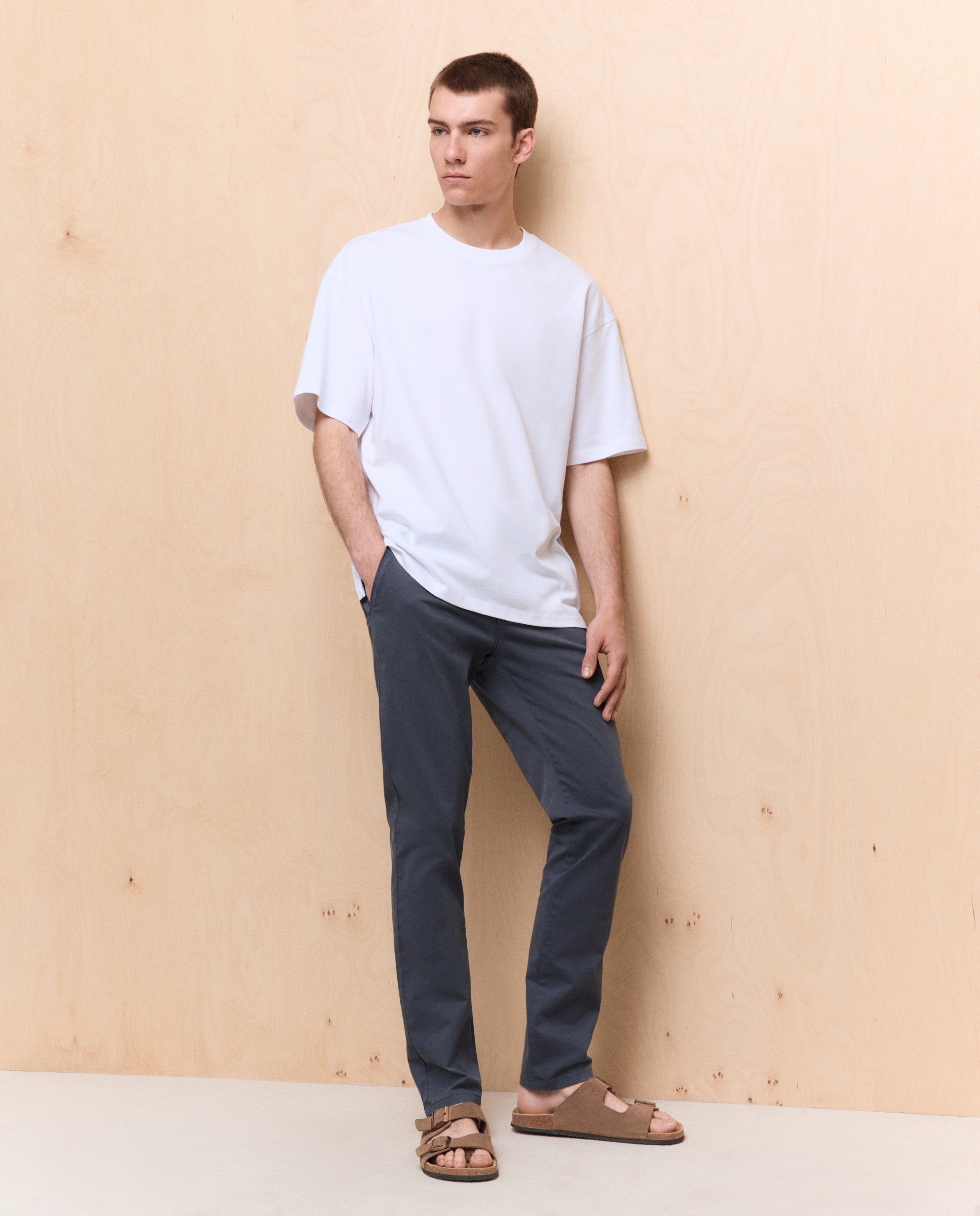 Camiseta lisa manga corta de hombre - Easy Wear - Blanco Blanco-2