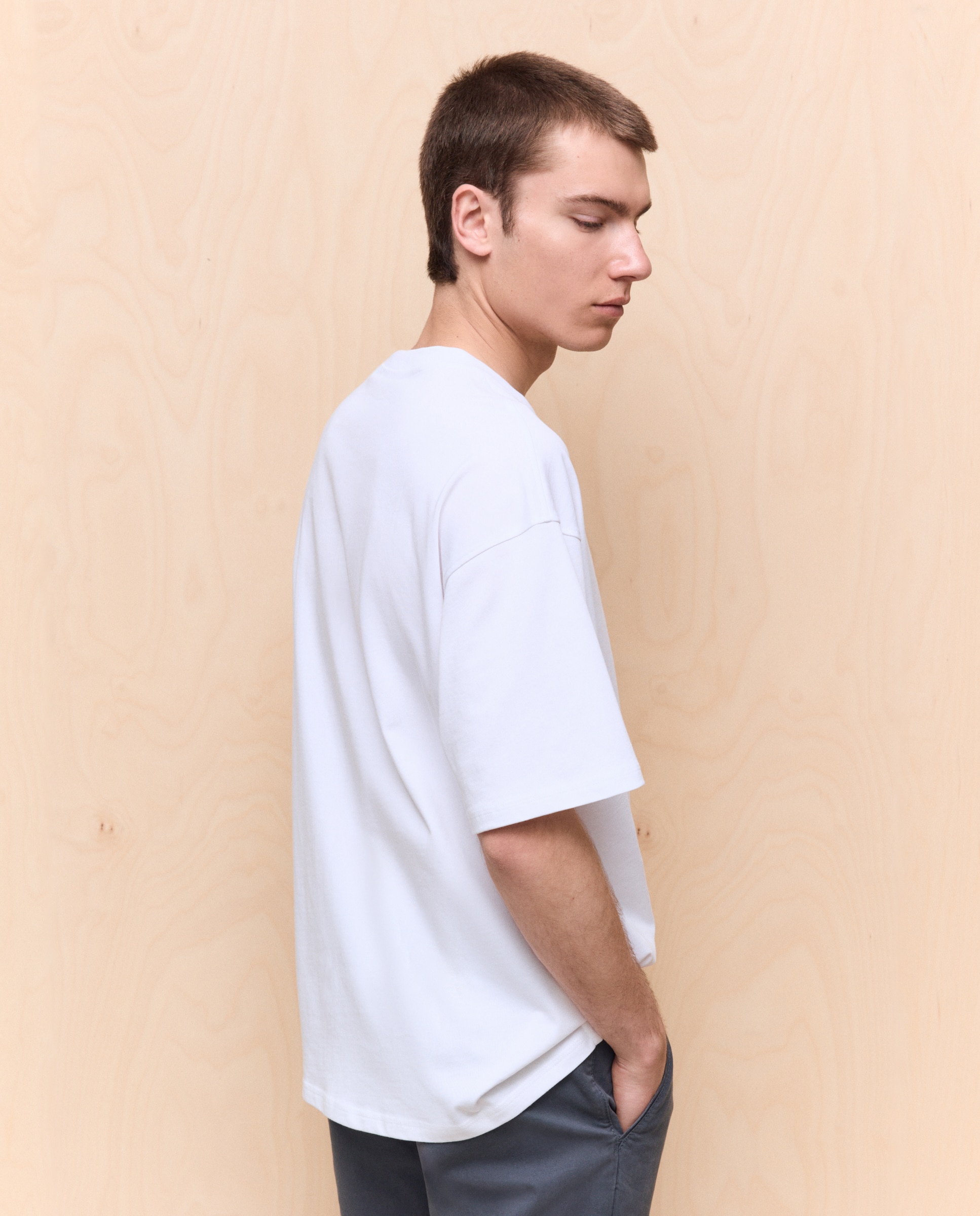 Camiseta lisa manga corta de hombre - Easy Wear - Blanco Blanco-3