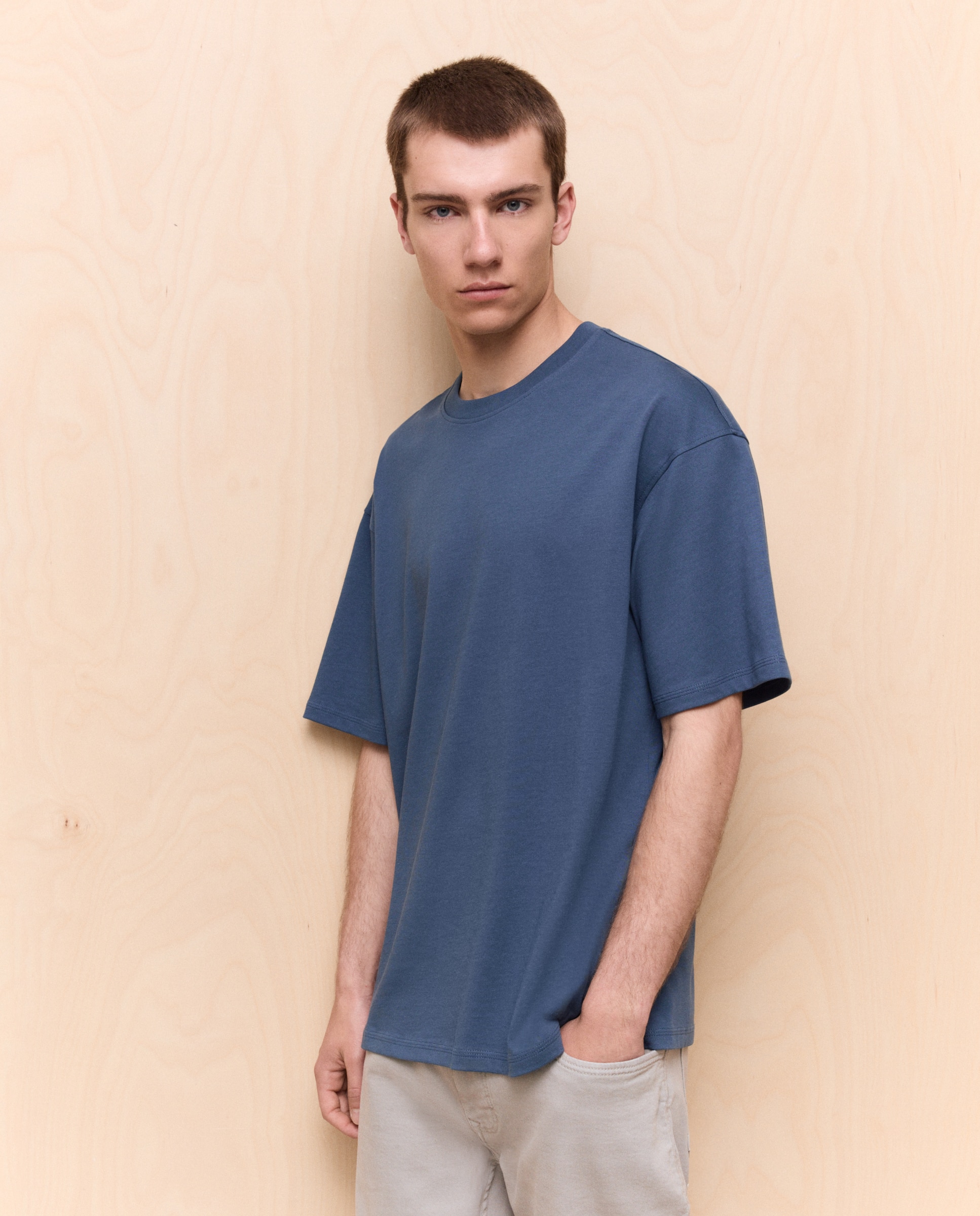 Camiseta lisa manga corta de hombre - Easy Wear - 471 Índigo 471 Índigo-1