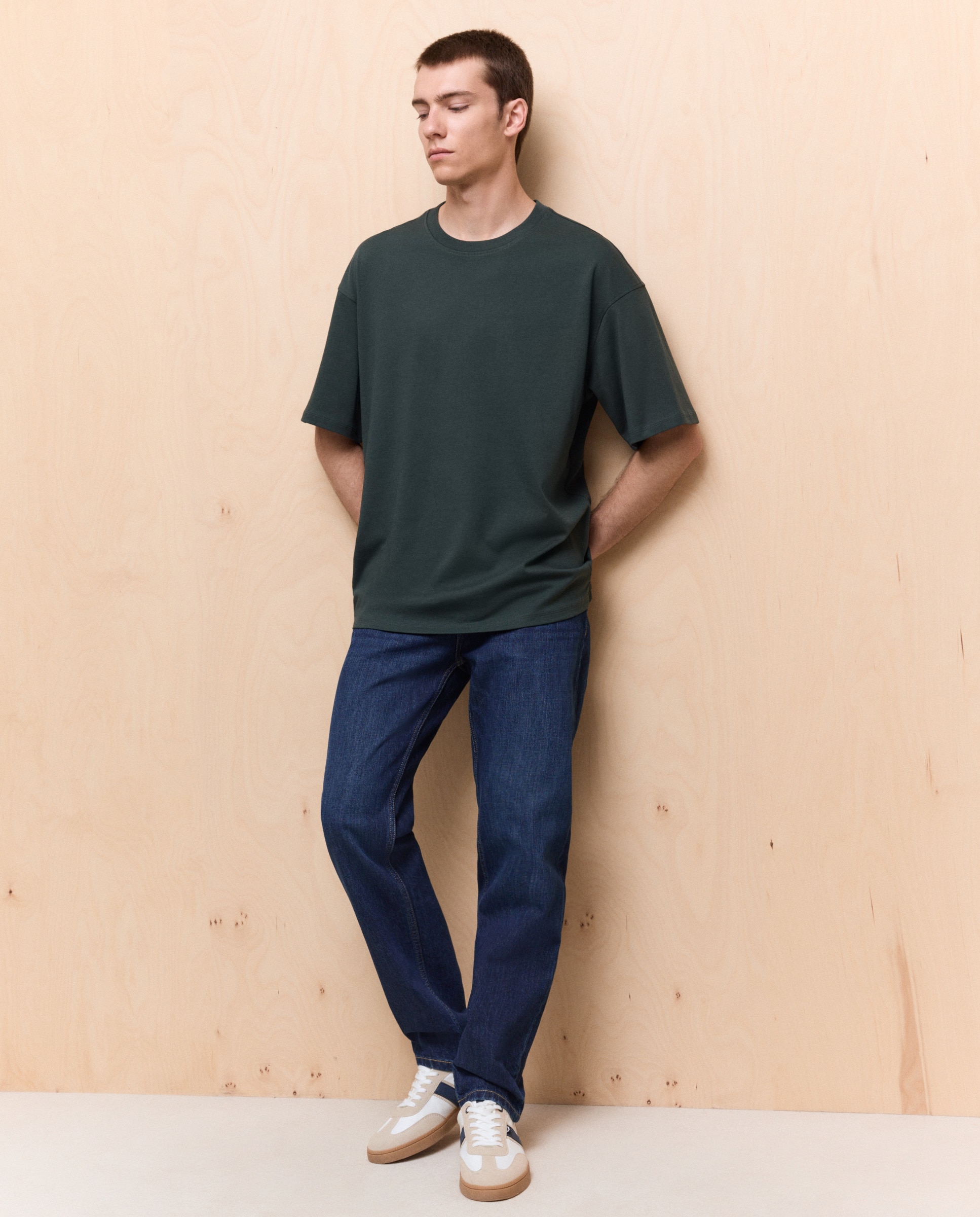 Camiseta lisa manga corta de hombre - Easy Wear - 530 Verde oscuro 530 Verde oscuro-2