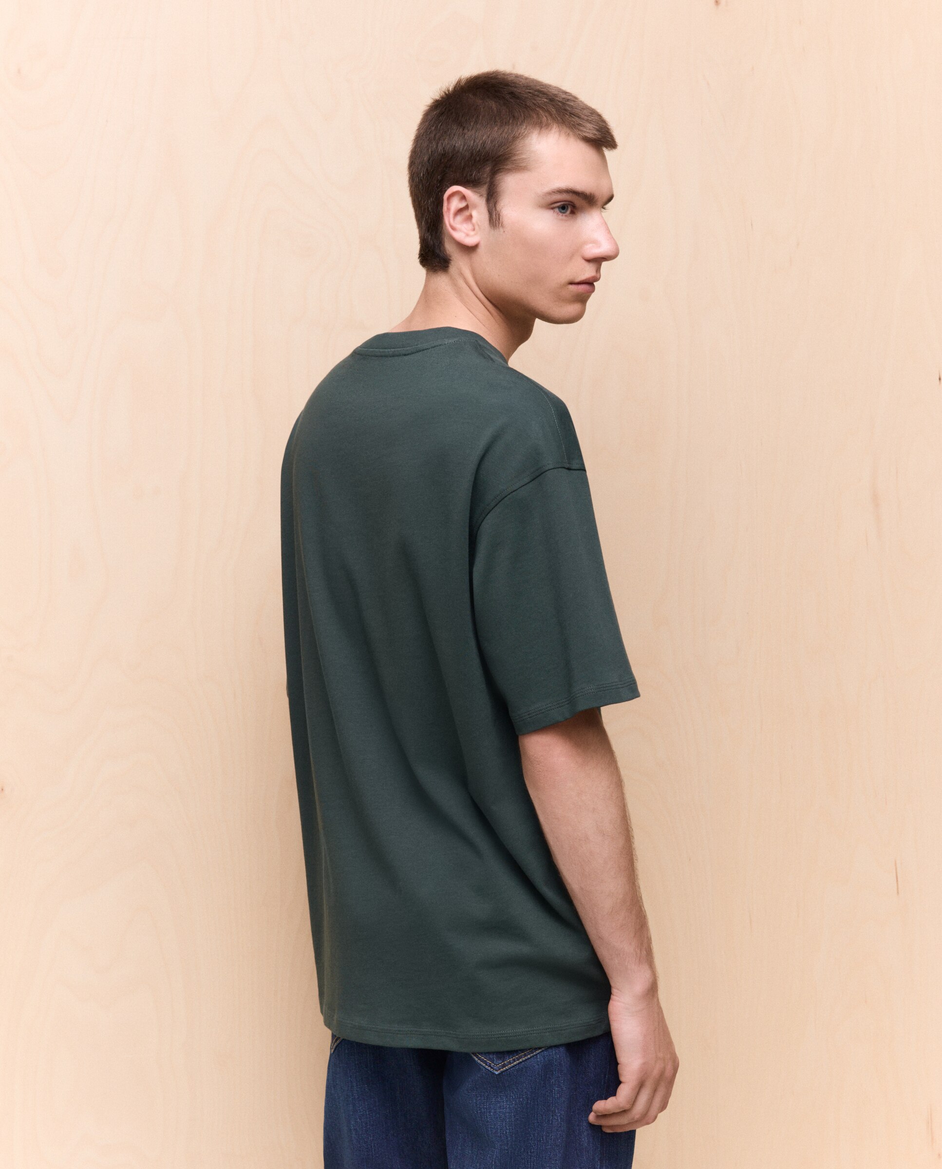 Camiseta lisa manga corta de hombre - Easy Wear - 530 Verde oscuro 530 Verde oscuro-3