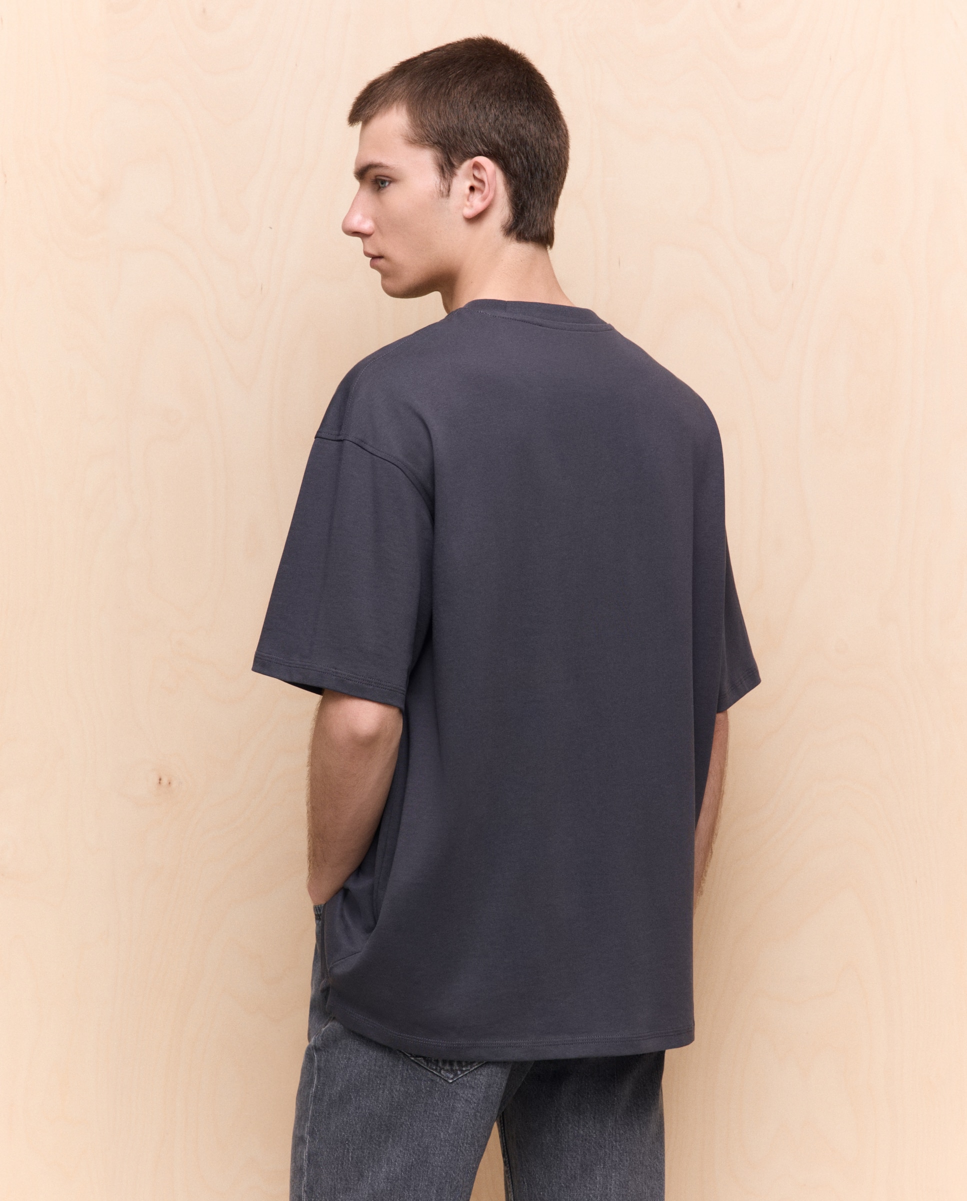 Camiseta lisa manga corta de hombre - Easy Wear - 830 Antracita 830 Antracita-3