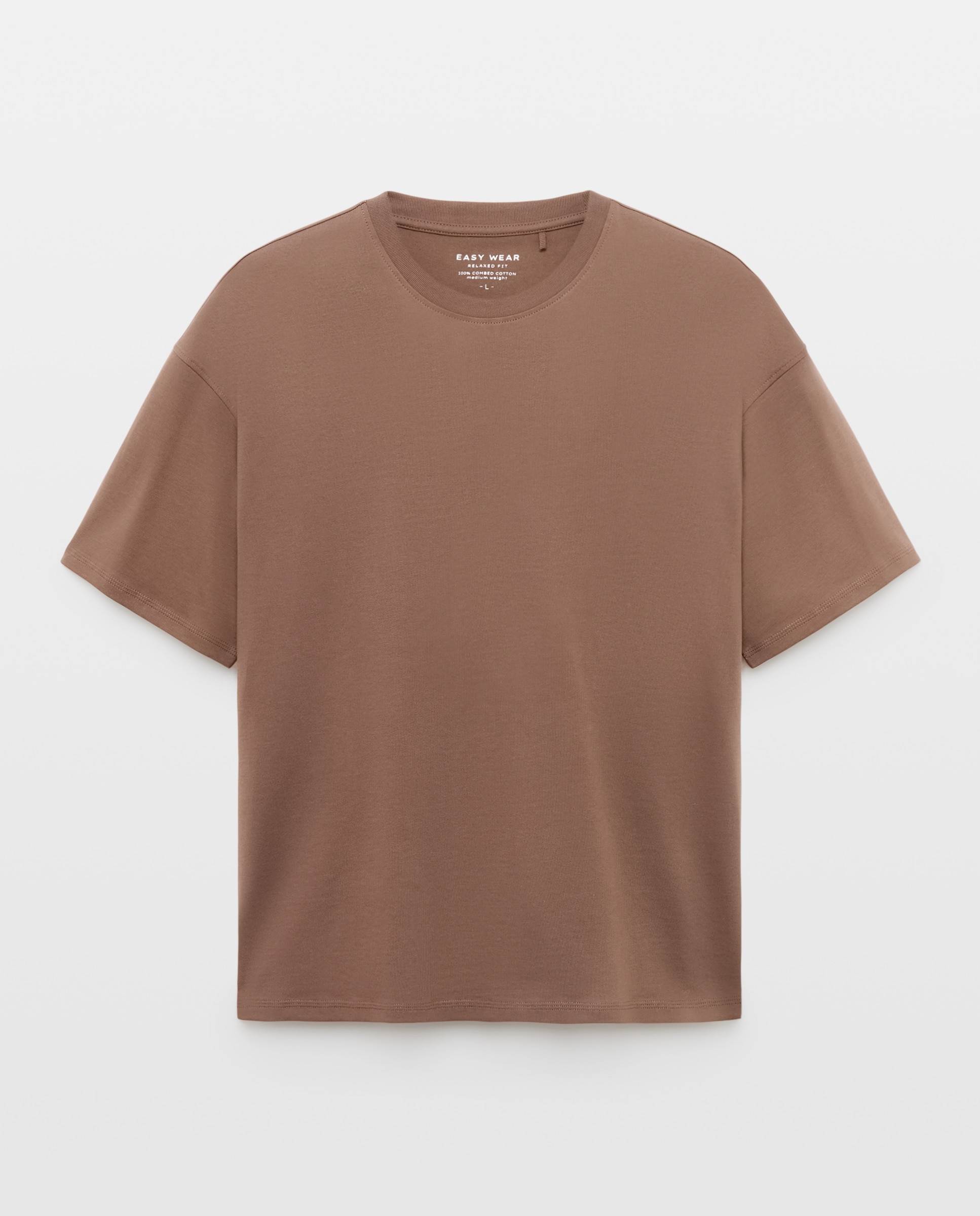 Camiseta lisa manga corta de hombre - Easy Wear - Marrón Marrón-4