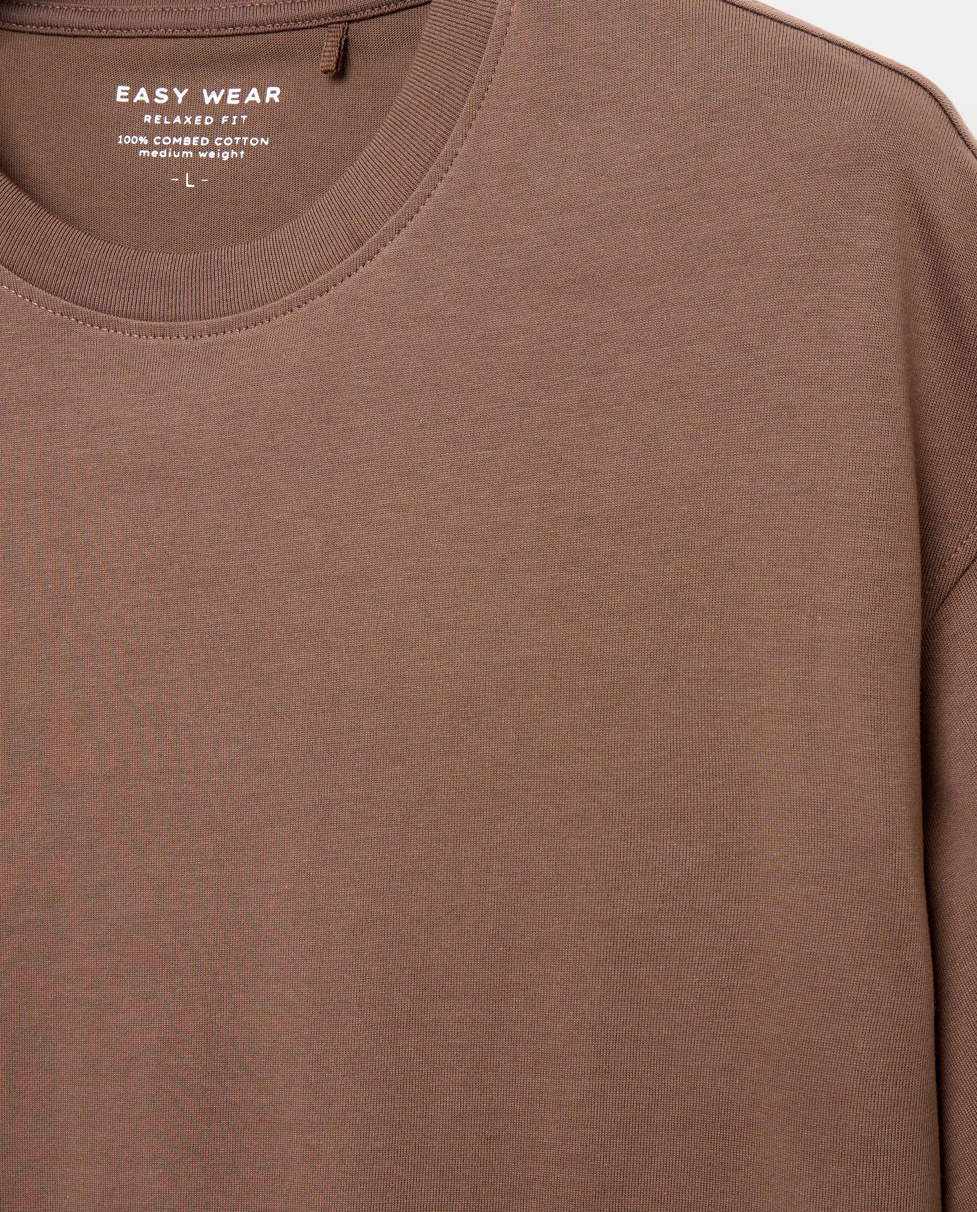 Camiseta lisa manga corta de hombre - Easy Wear - Marrón Marrón-5