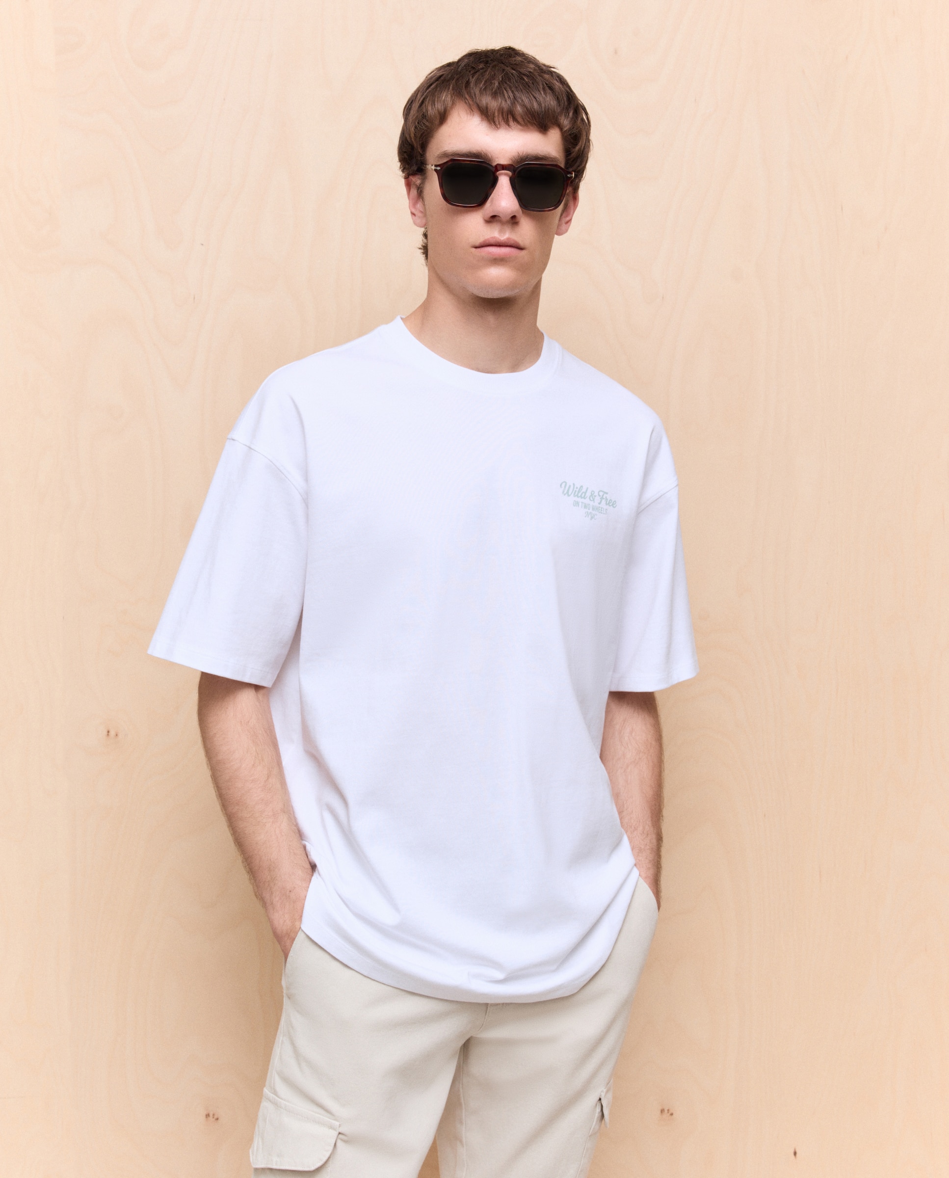 Imagen 0 de Camiseta estampada manga corta de hombre Blanco