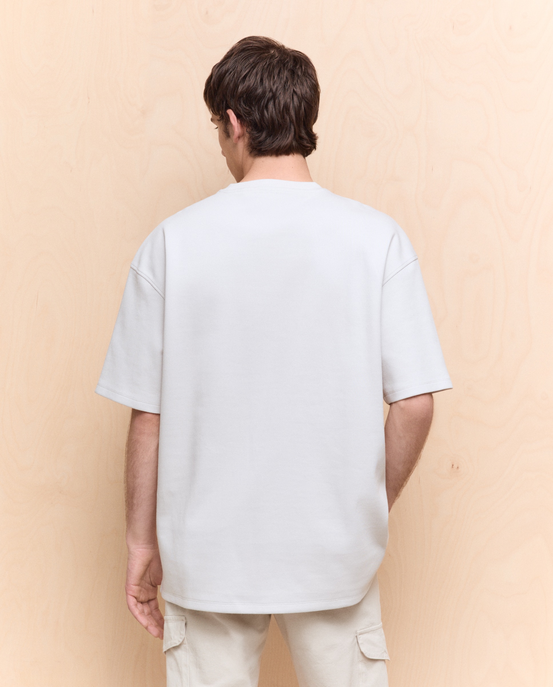 Camiseta lisa piqué de hombre - Easy Wear - 130 Marfil 130 Marfil-3