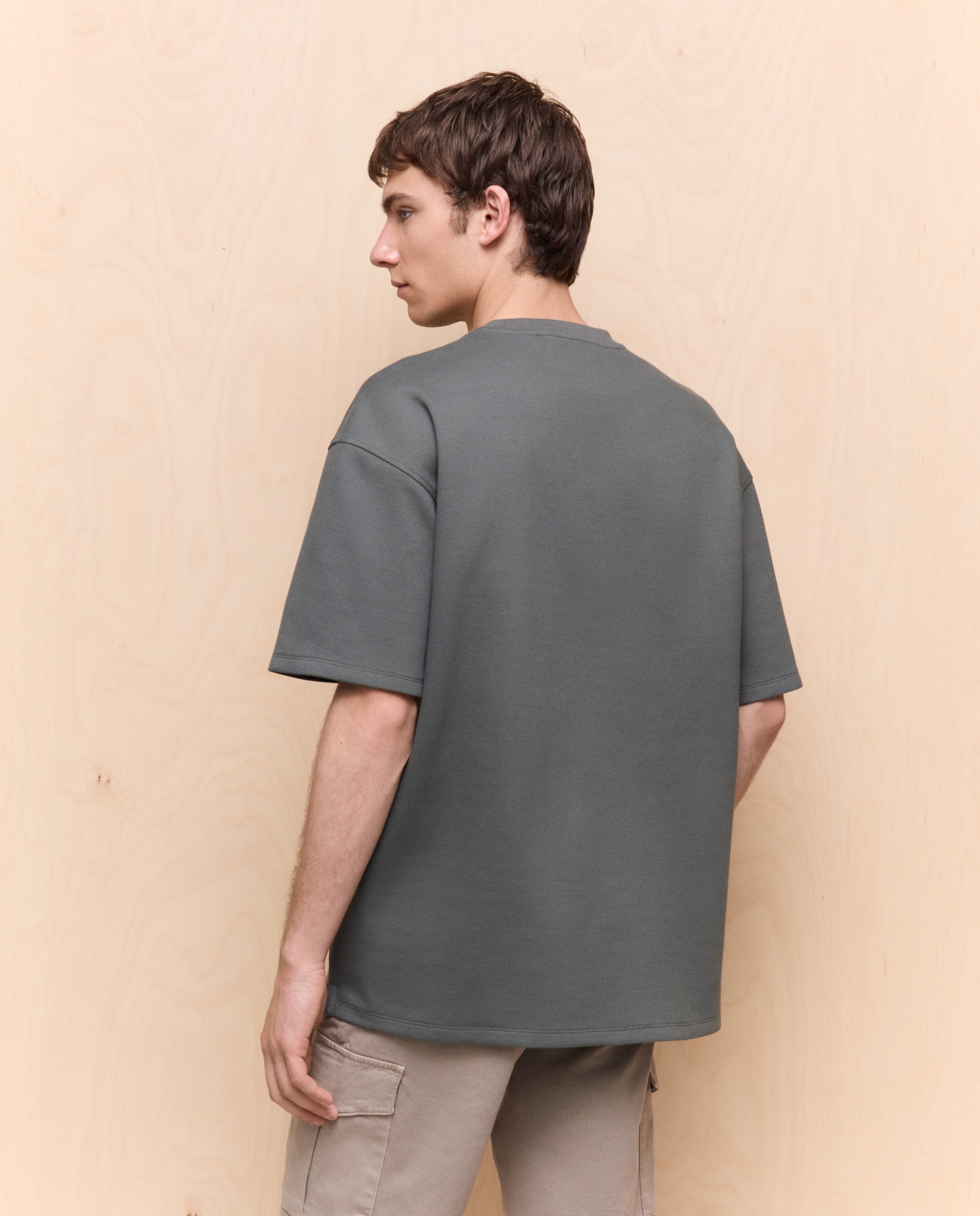 Camiseta lisa piqué de hombre - Easy Wear - 520 Kaki 520 Kaki-3
