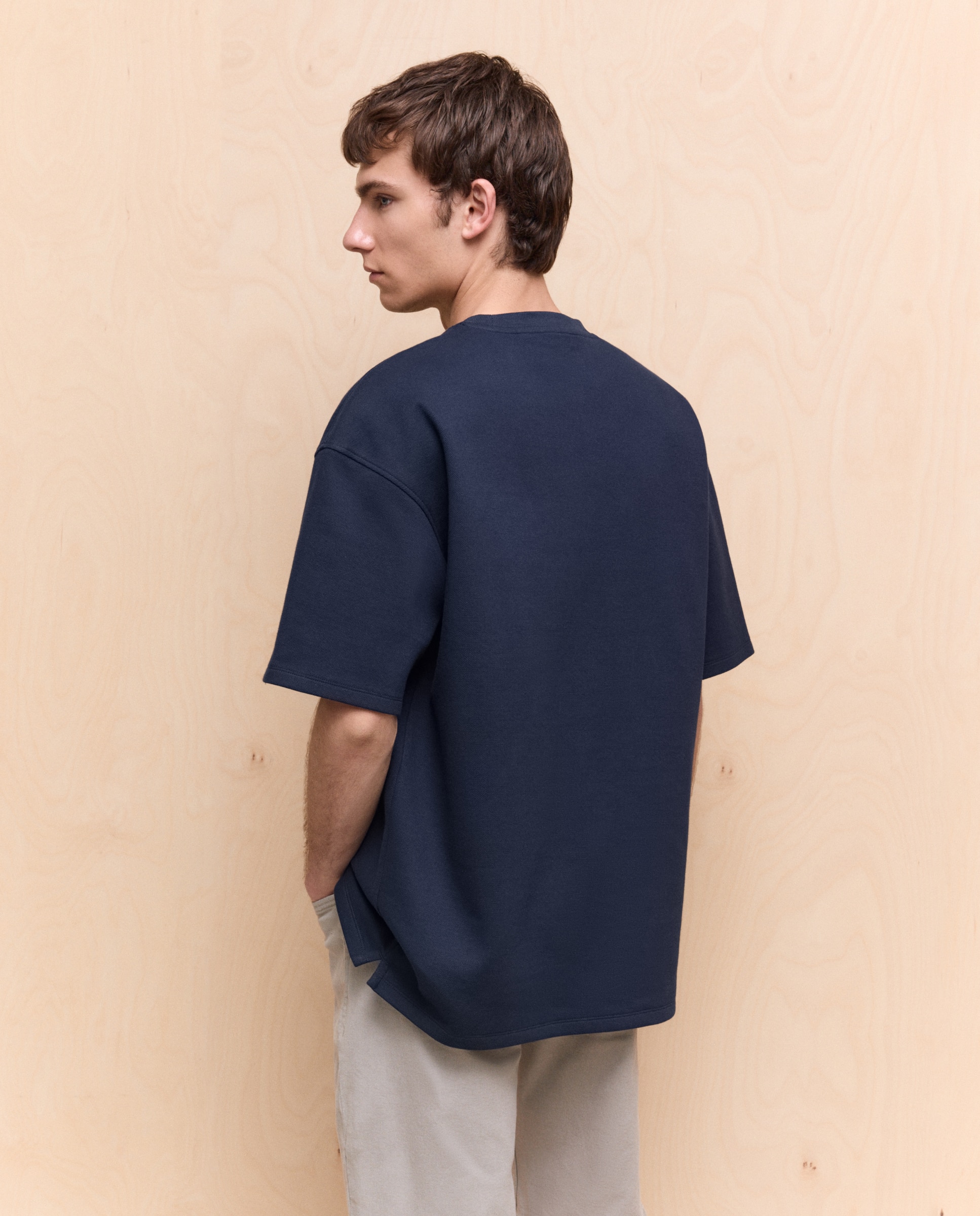 T-shirt Lisa de Piqué Azul-marinho-3