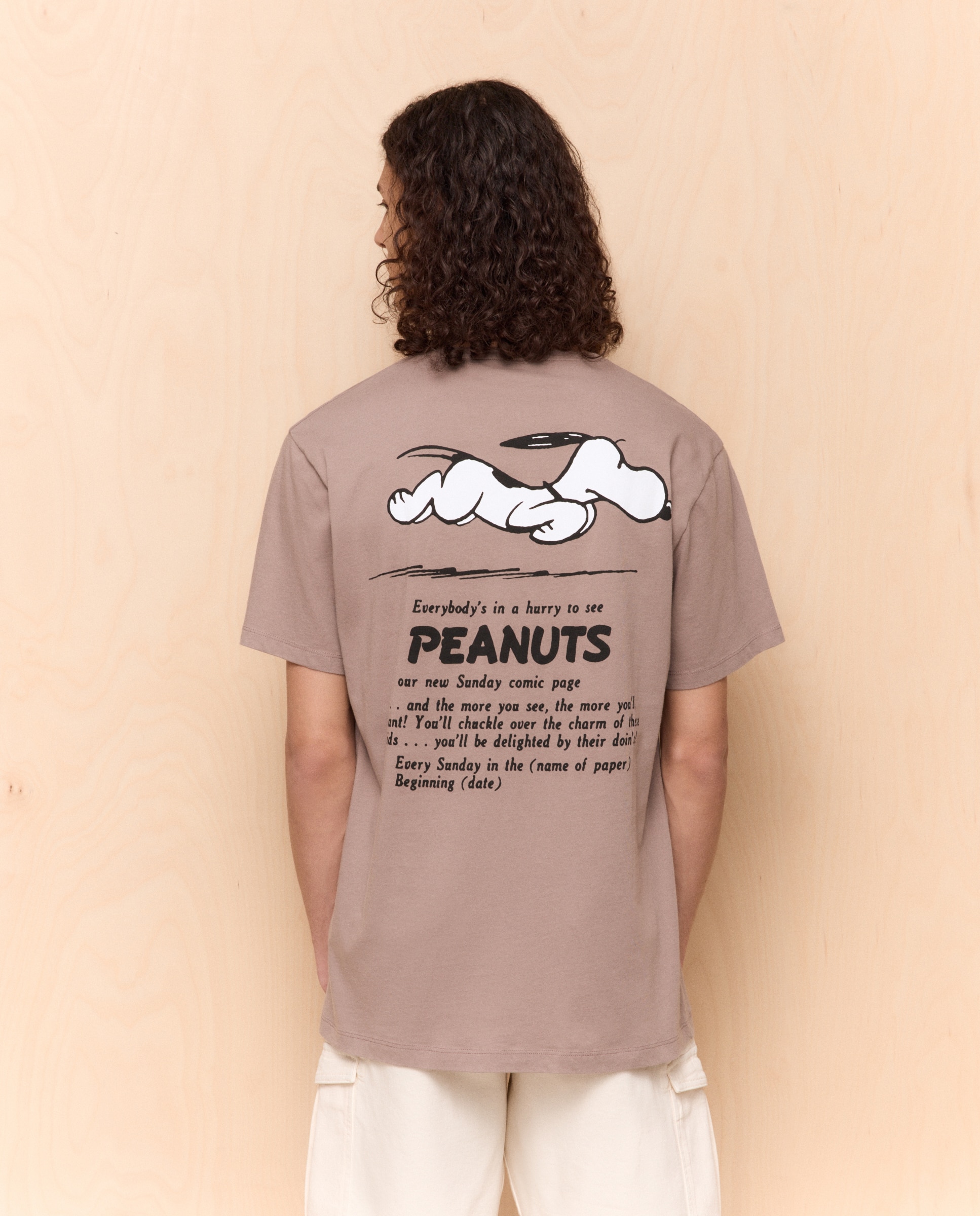 T-shirt Snoopy de Manga Curta 740 Tabaco-3