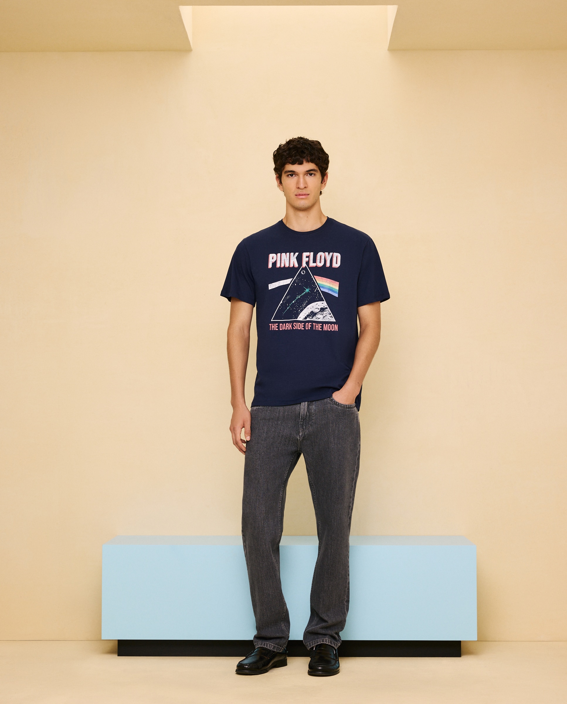 T-shirt de Manga Curta Pink Floyd Azul-marinho-2