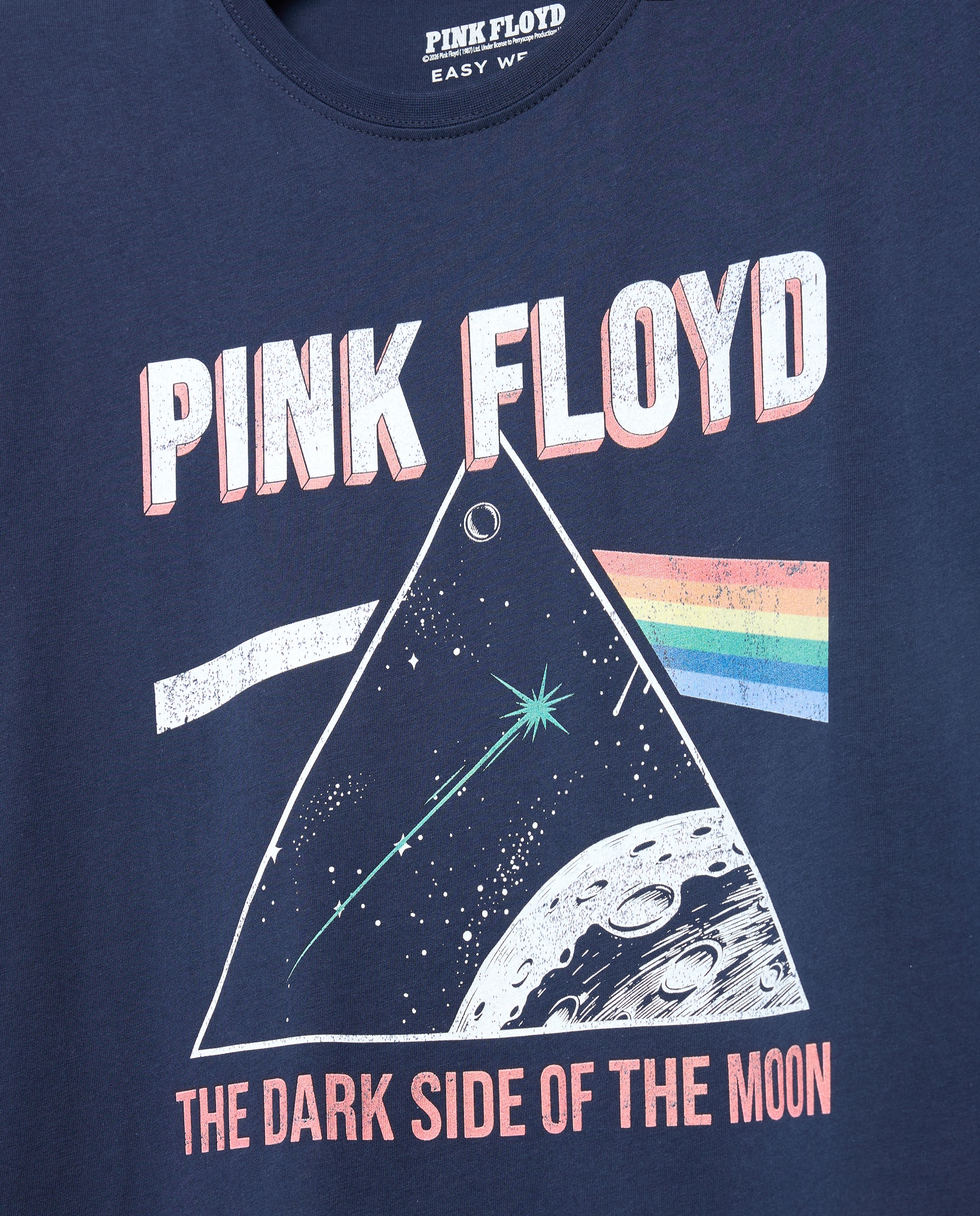 T-shirt de Manga Curta Pink Floyd Azul-marinho-5