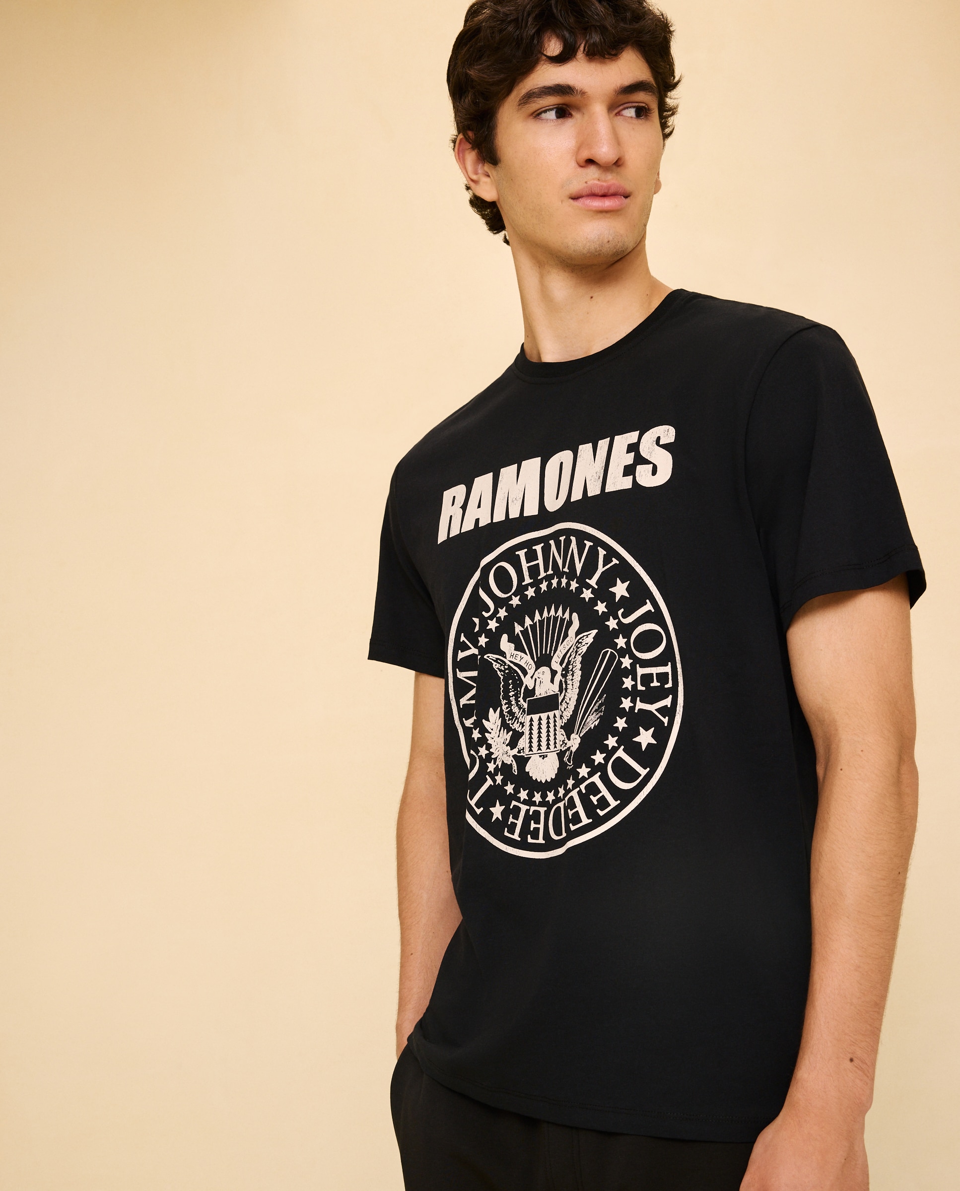 T-shirt de Manga Curta Ramones Preto-2