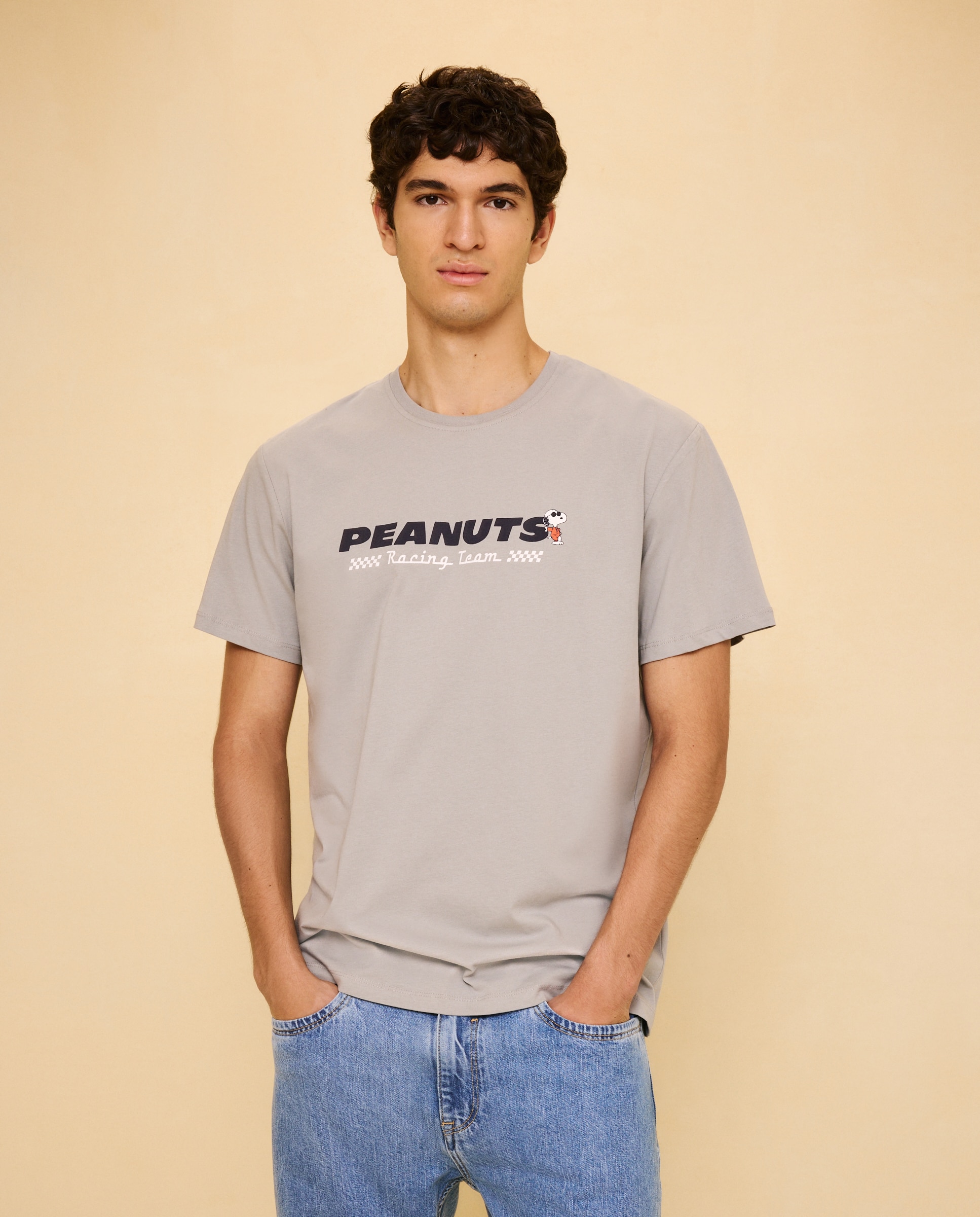T-shirt de Manga Curta Snoopy Chumbo-2
