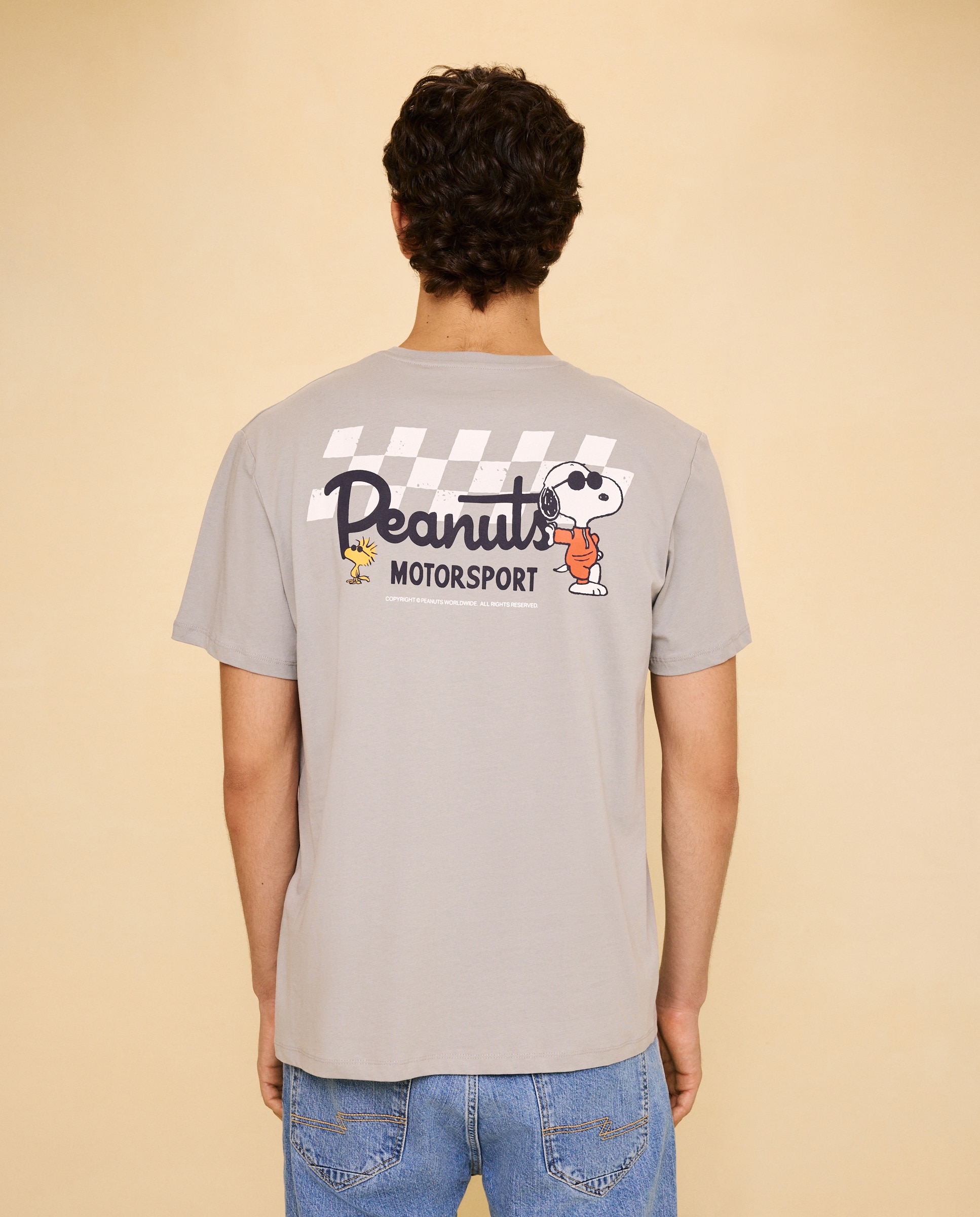 T-shirt de Manga Curta Snoopy Chumbo-3