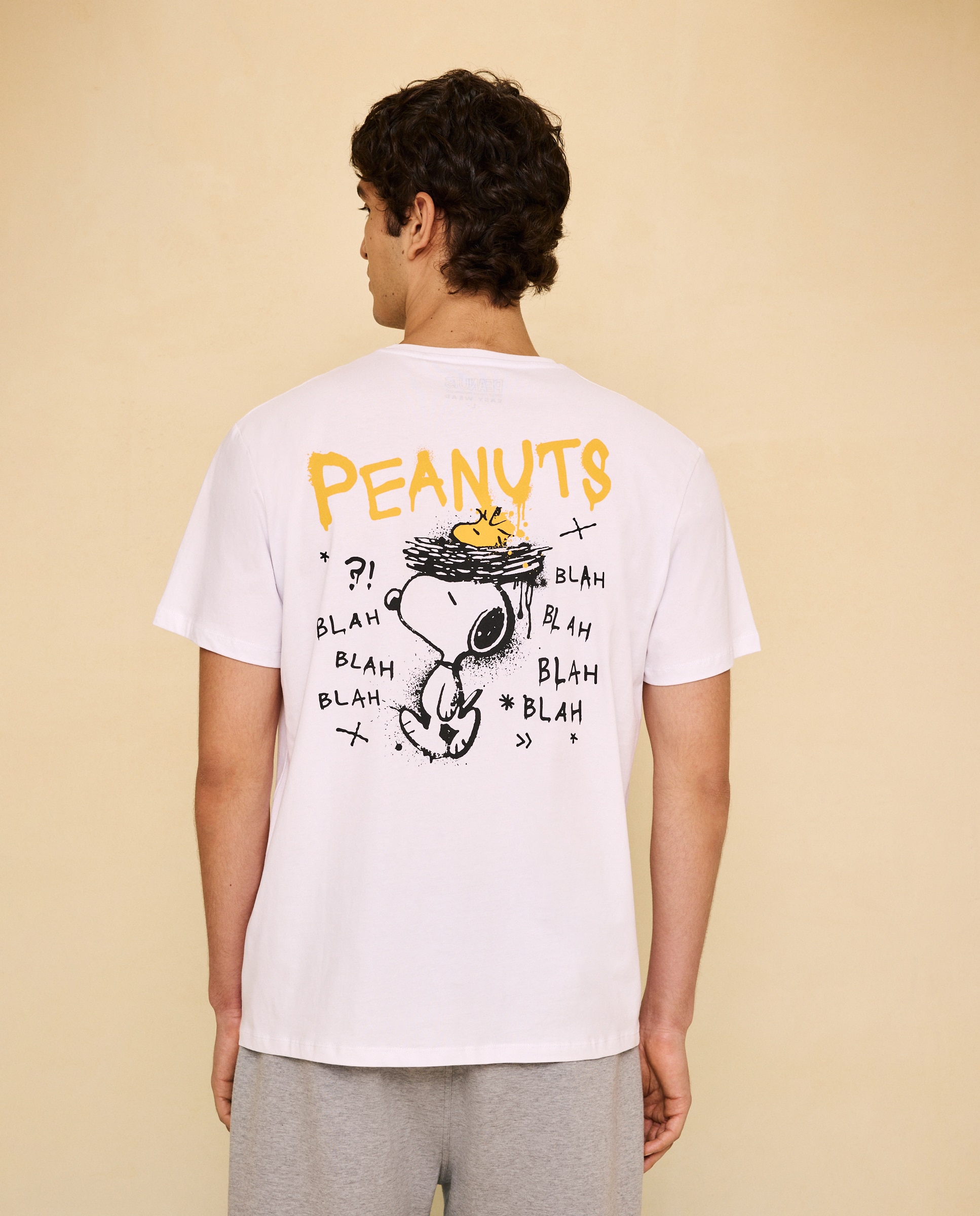 T-shirt de Manga Curta Snoopy Branco-3